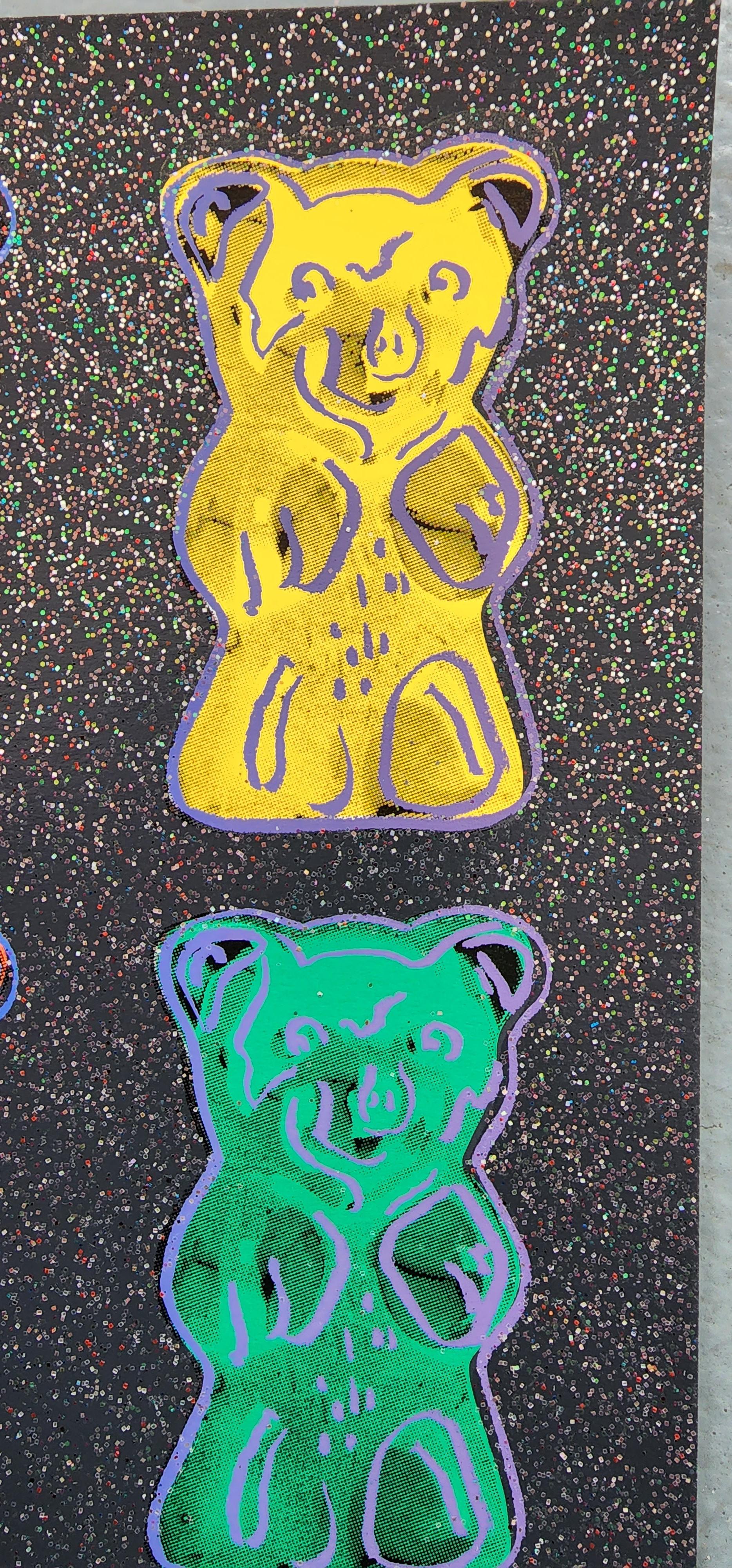 Gummi Bears #2 with Glitter Small - BLACK (Pop Art, Andy Warhol)  1