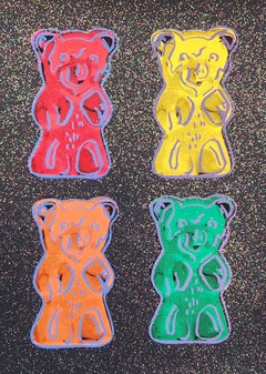 Gummi Bears #2 + Glitter, Small - BLACK (Pop Art, Warhol) (~50% OFF LIST PRICE)