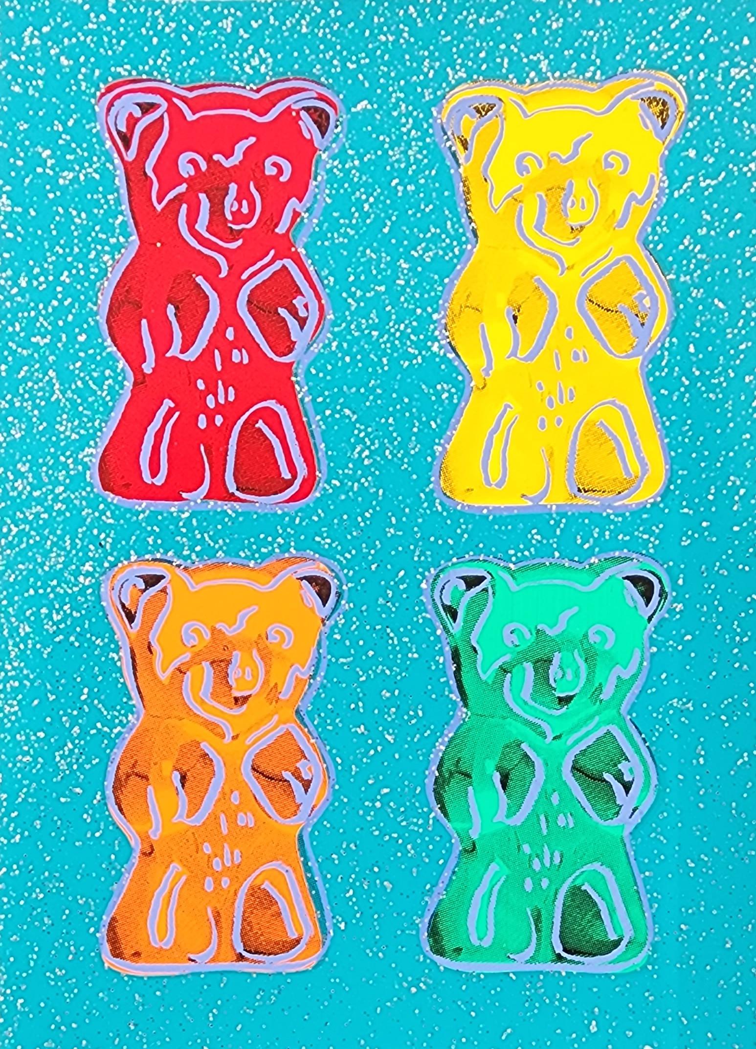 Jurgen Kuhl - Gummi Bears #2 with Glitter Small - TEAL (Pop Art, Andy  Warhol) For Sale at 1stDibs