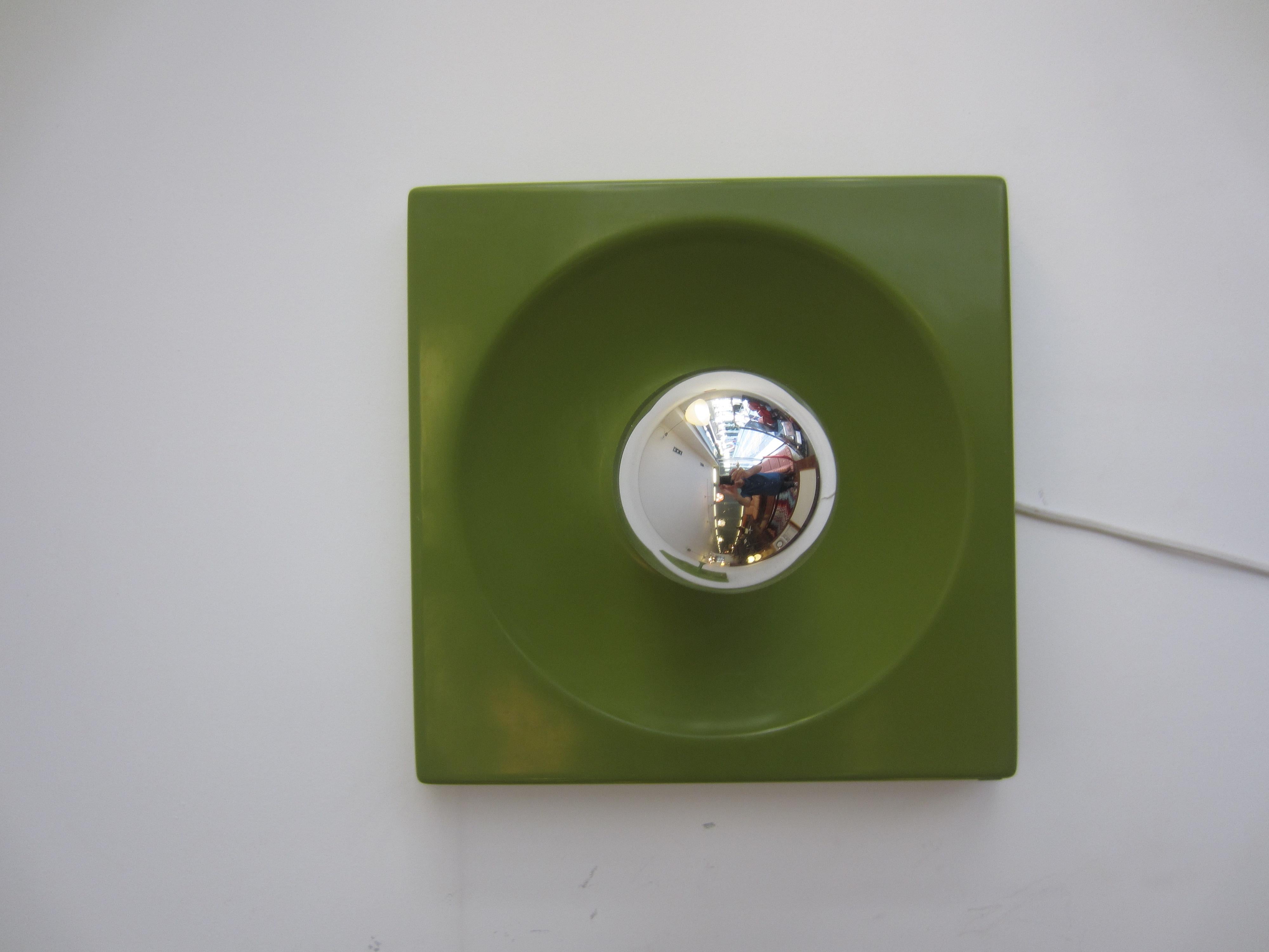 Wall applique from the Space Age era 'Quadro' from the 1970s by Jürgen Lange for Schönbuch. Very lovely green. Coat hook sold in a different lot!