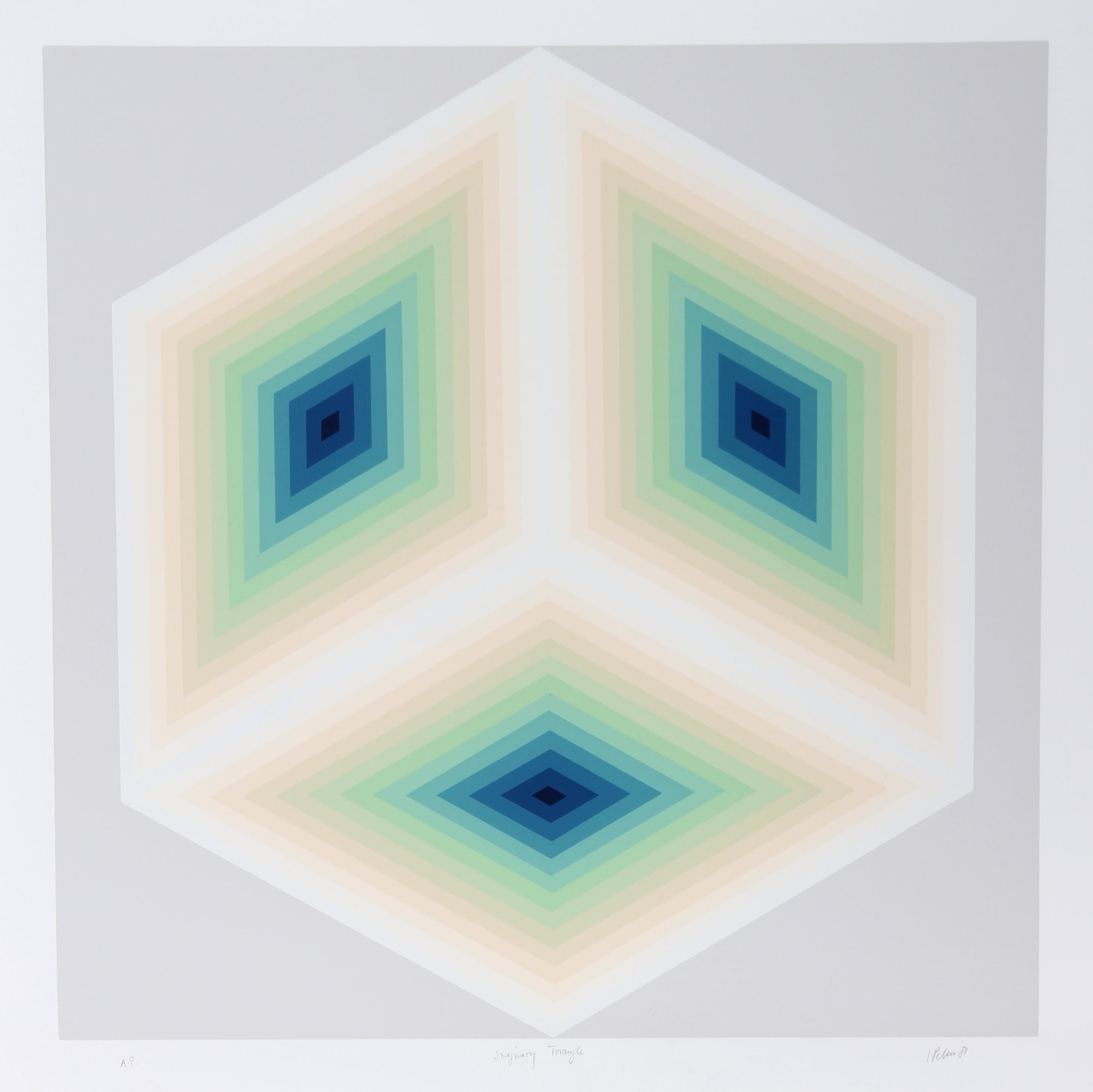 Imaginary Triangle, OP Art Silkscreen by Jurgen Peters