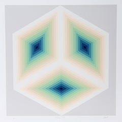 Imaginary Triangle, OP Art Silkscreen by Jurgen Peters