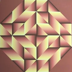 "Oktoqou III" 1974 OpArt Silkscreen Jürgen Peters