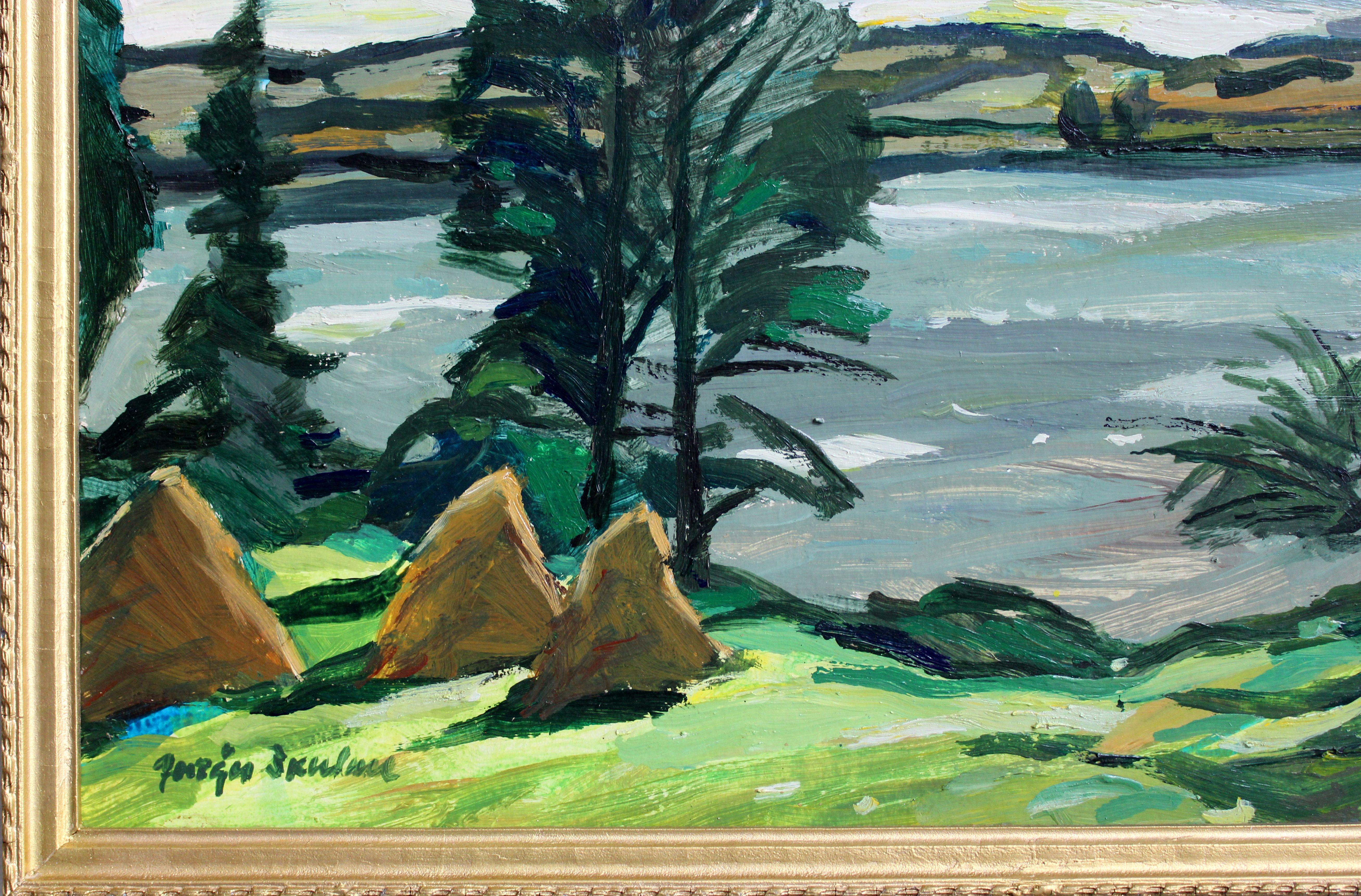 Pajares en la orilla del río. Cartón, óleo, 50x59,5 cm

Jurgis Skulme (1928-2015) - pintor, científico del arte.

1954 - La graduación de la Academia Estatal de Arte de Letonia, el departamento monumental (trabajo de diploma 