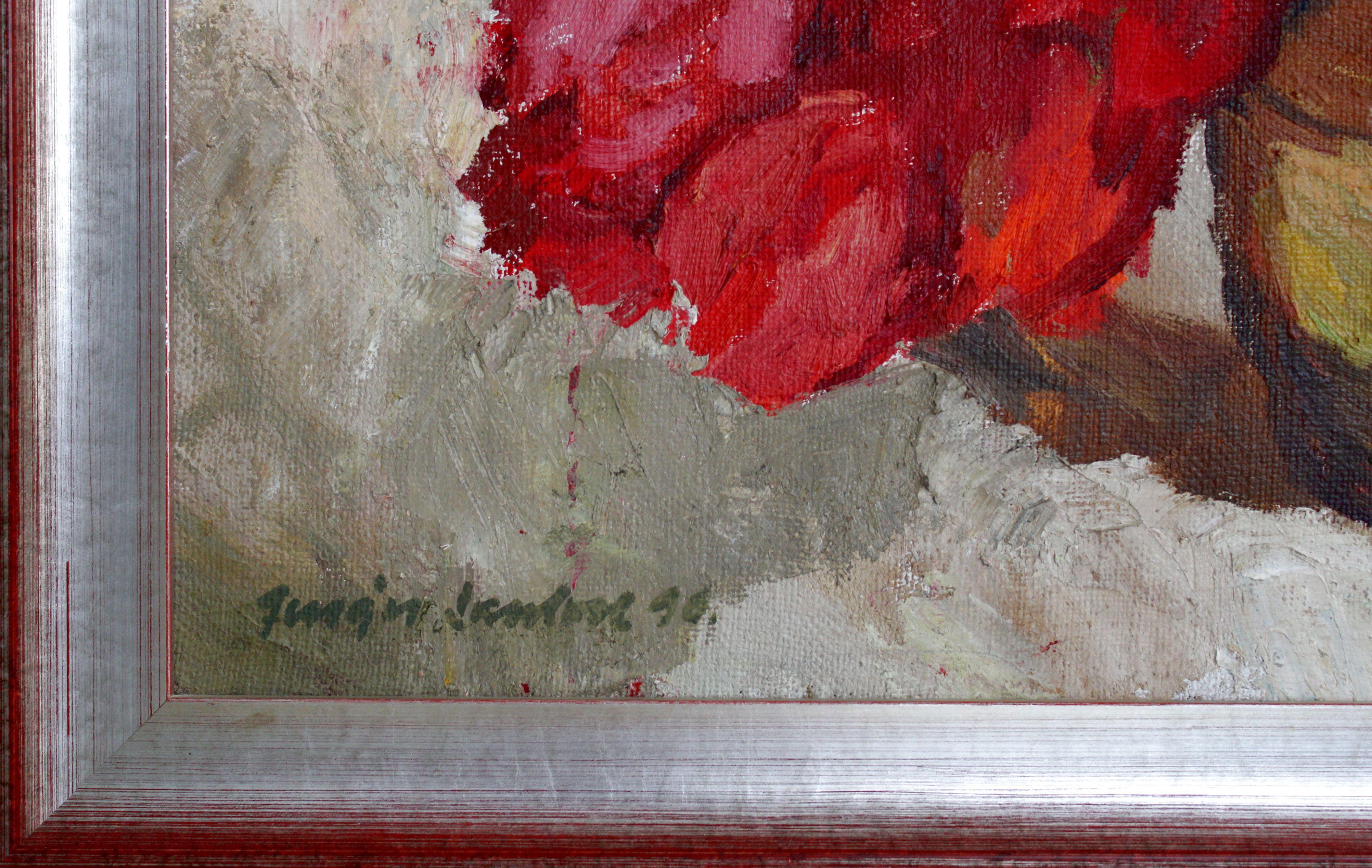 Tulipanes. 1996. Óleo sobre lienzo, 81х100 cm - Painting de Jurgis Skulme 