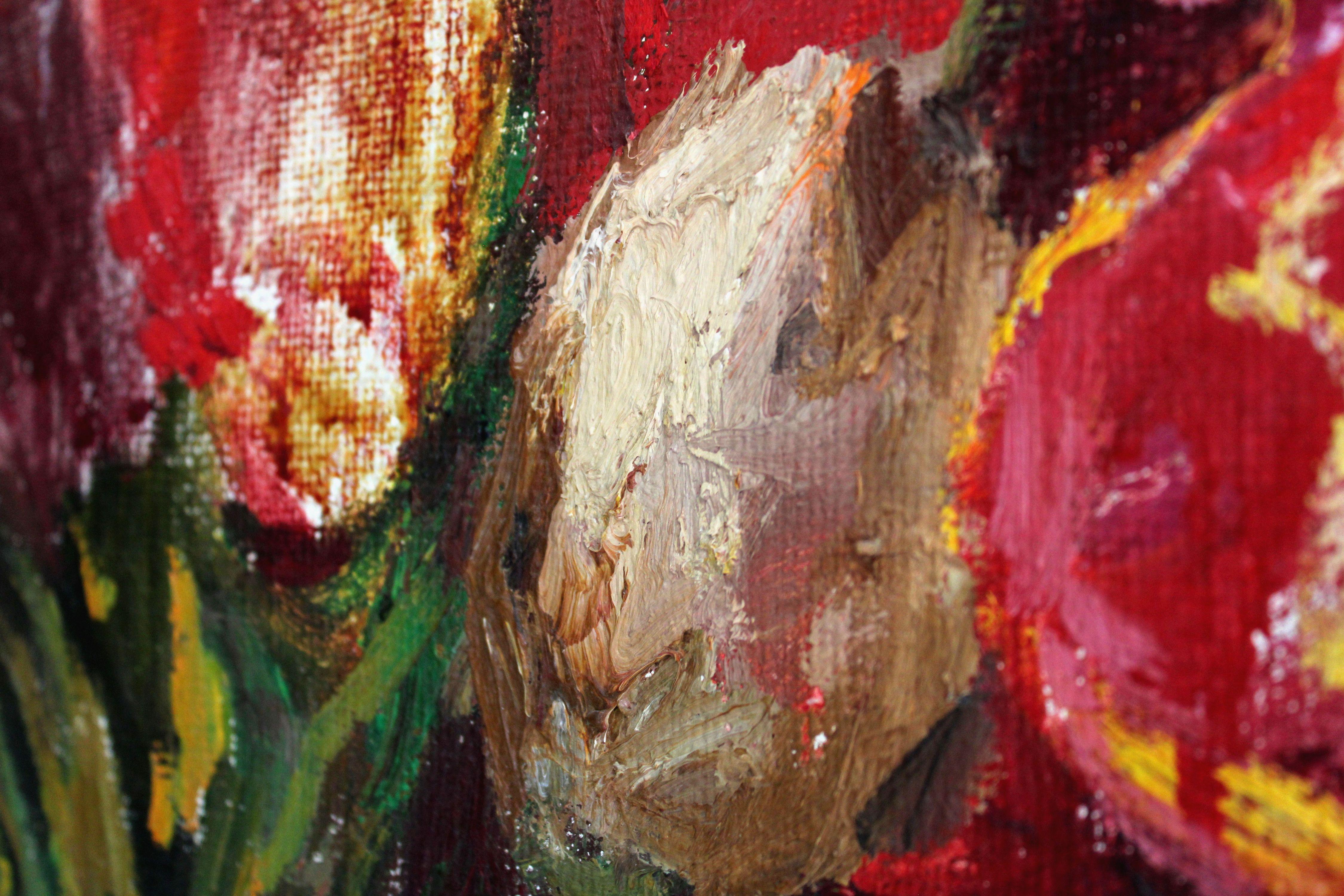 Tulipanes. 1996. Óleo sobre lienzo, 81х100 cm en venta 3