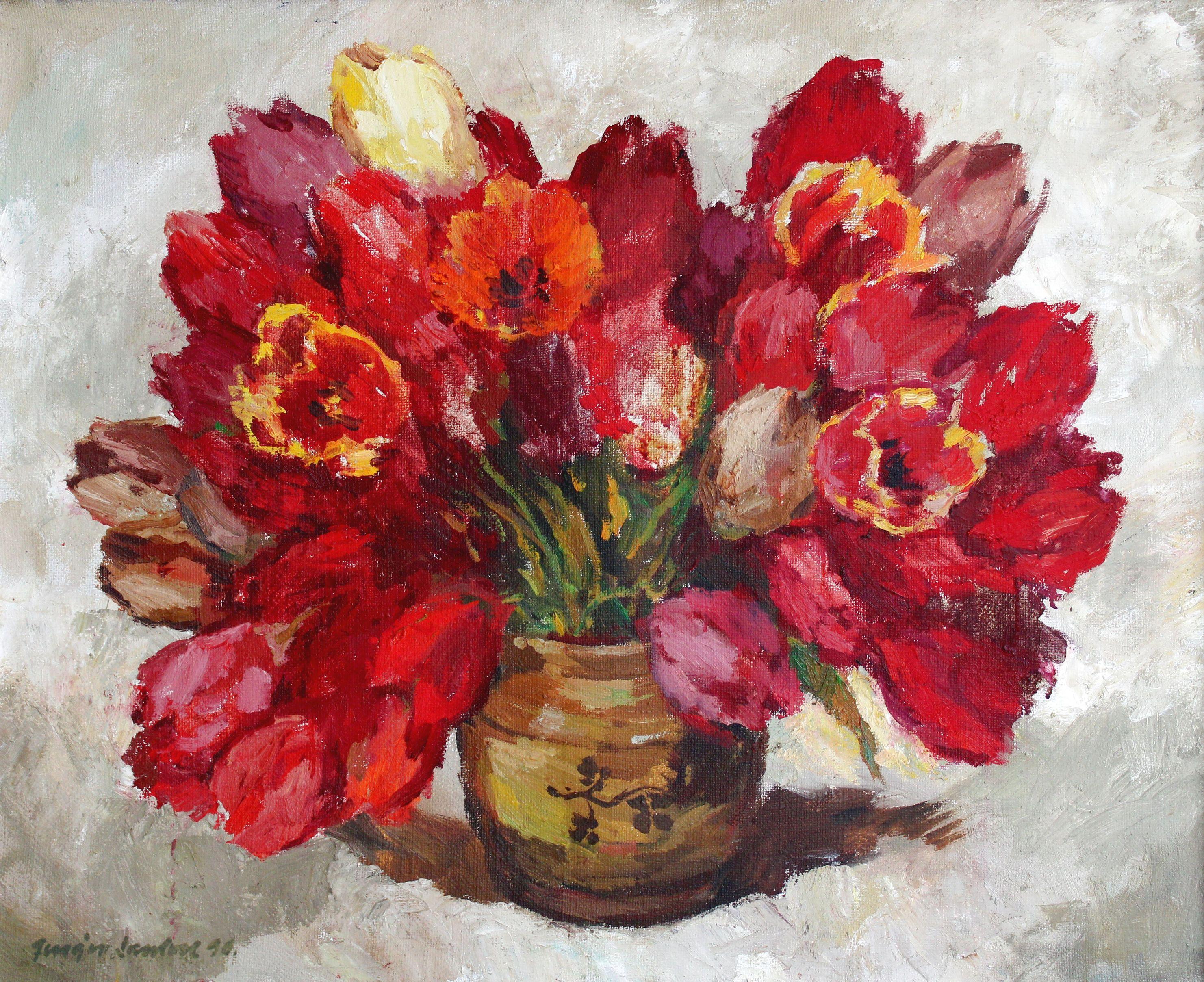 Tulipanes. 1996. Óleo sobre lienzo, 81х100 cm