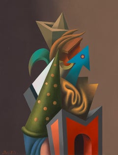 Architecture of a portrait. 2013. Cardboard, oil. 80x61.5 cm