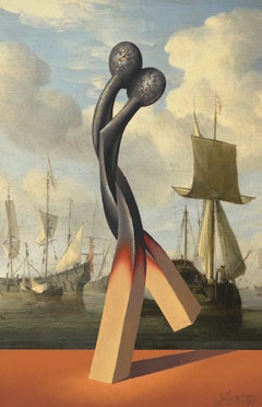 Danza in riva al mare. 2014. Olio, tela, cartone, stampa digitale. 60x39cm