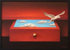 Schublade der Illusionen. 2022 Karton, Leinwand, Öl, 50x70 cm