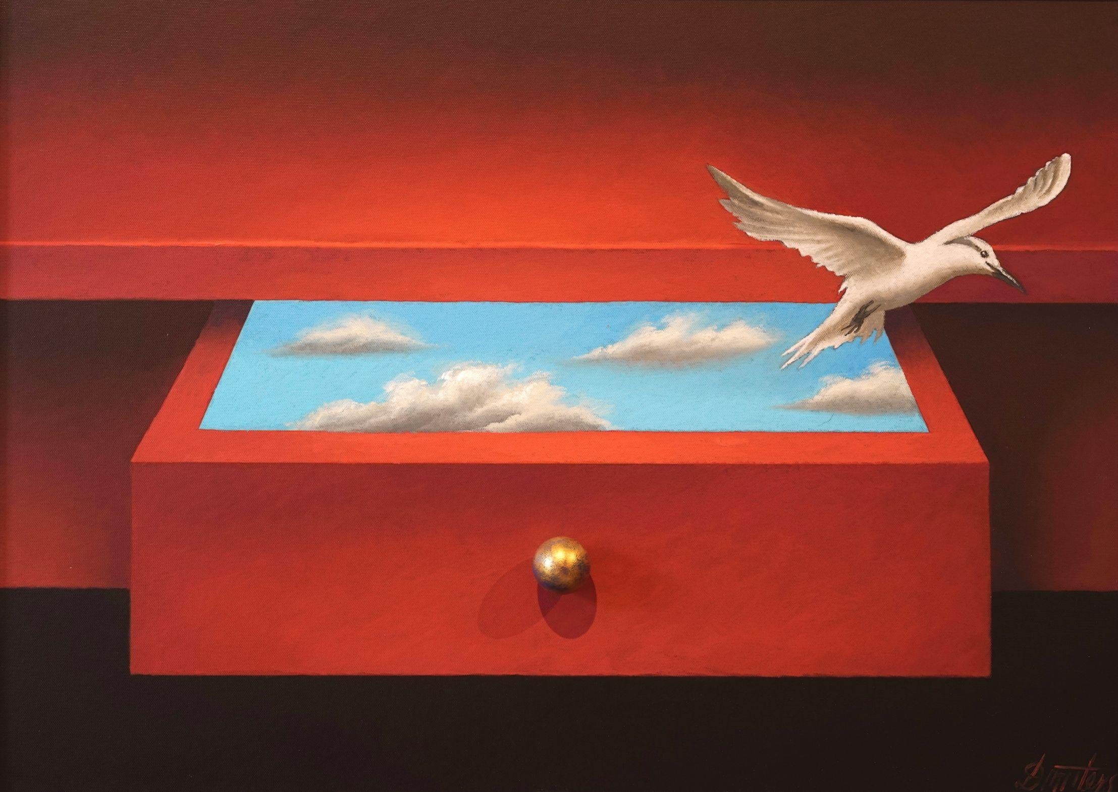 Schublade der Illusionen. 2022 Karton, Leinwand, Öl, 50x70 cm 