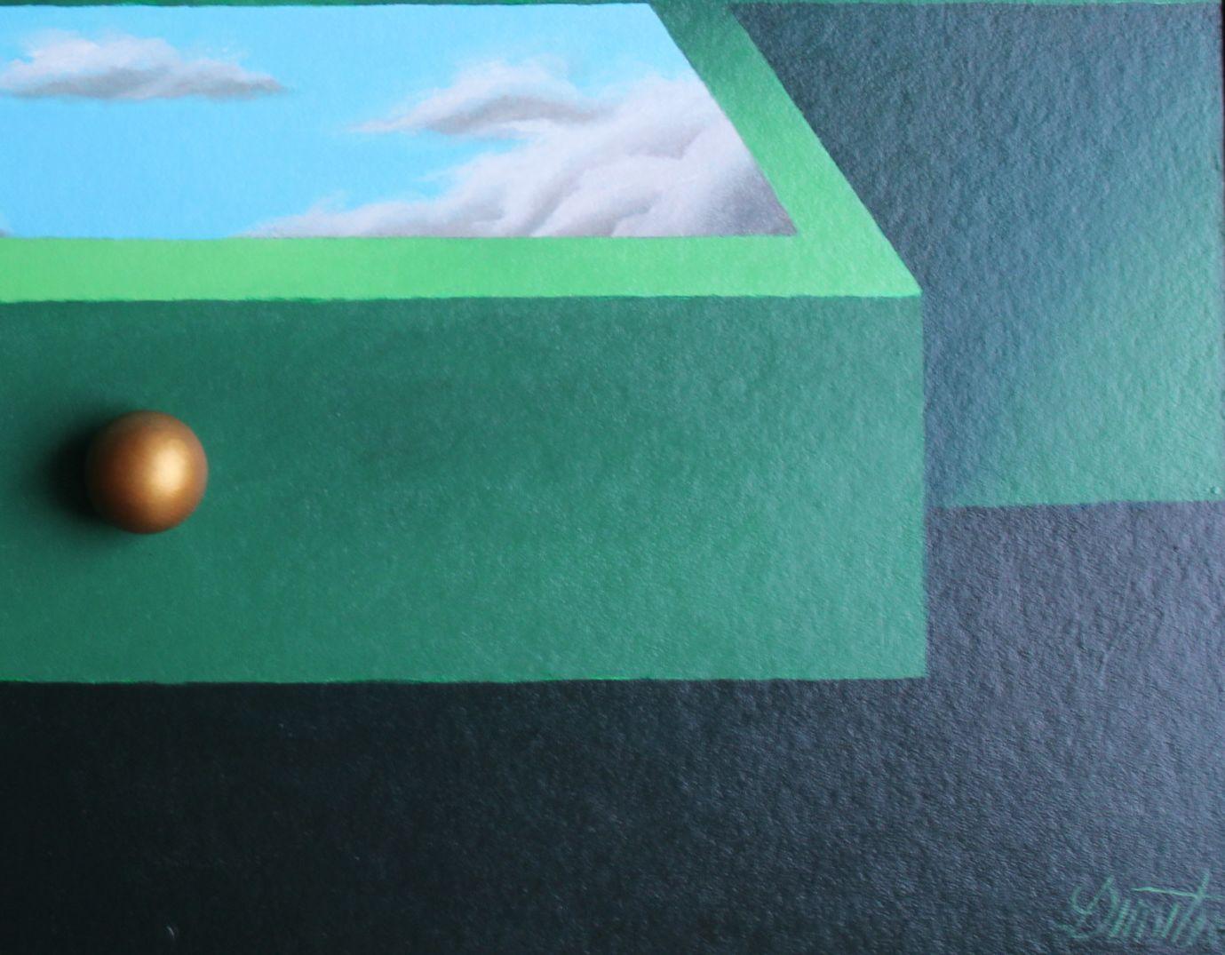 Cajón de las ilusiones 2025 cartón, lienzo, óleo, 50x70 cm en venta 1