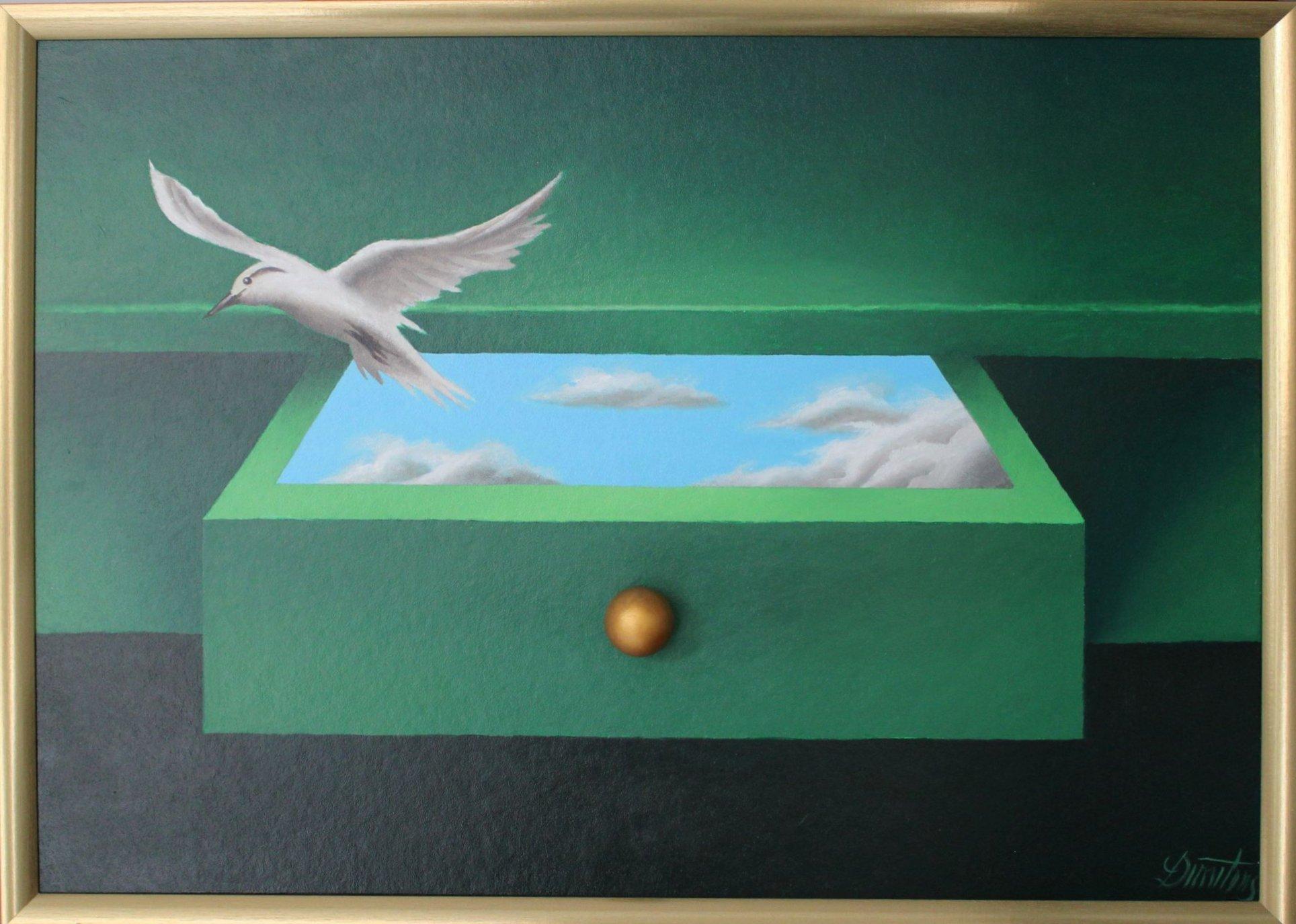 Cajón de las ilusiones 2025 cartón, lienzo, óleo, 50x70 cm en venta 4