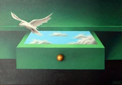 Drawer of illusions. 2025 cardboard, canvas, oil, 50x70 cm