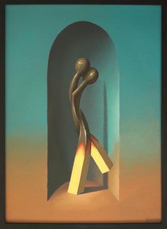 Illusion. 2022. Cardboard, canvas, oil, 70x50 cm