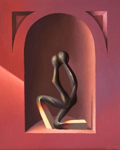 In the aisle. 2022 Karton, Leinwand, Öl, 50x40 cm