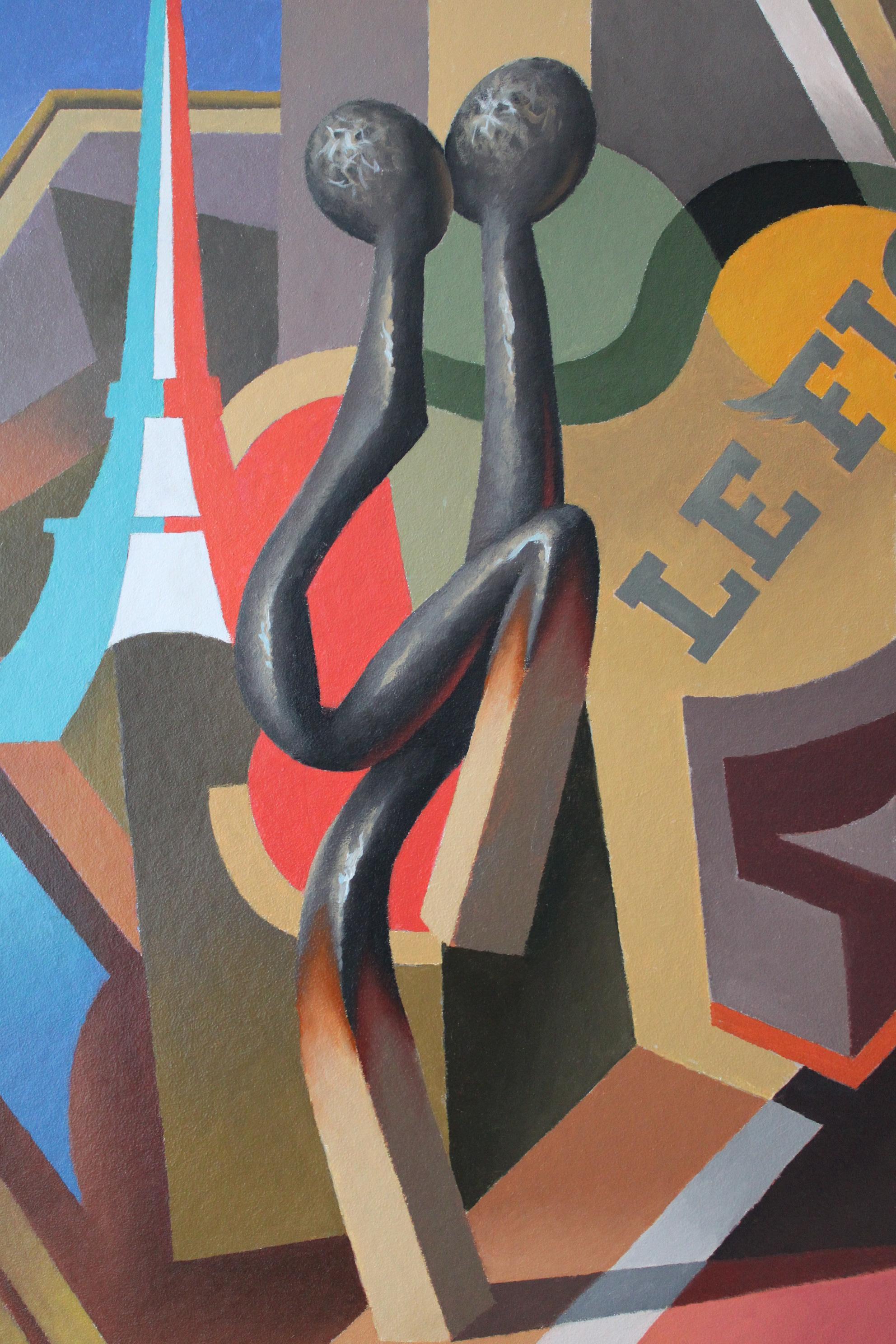 Le Figaro. Olio su cartone, 70x50 cm - Painting di Juris Dimiters