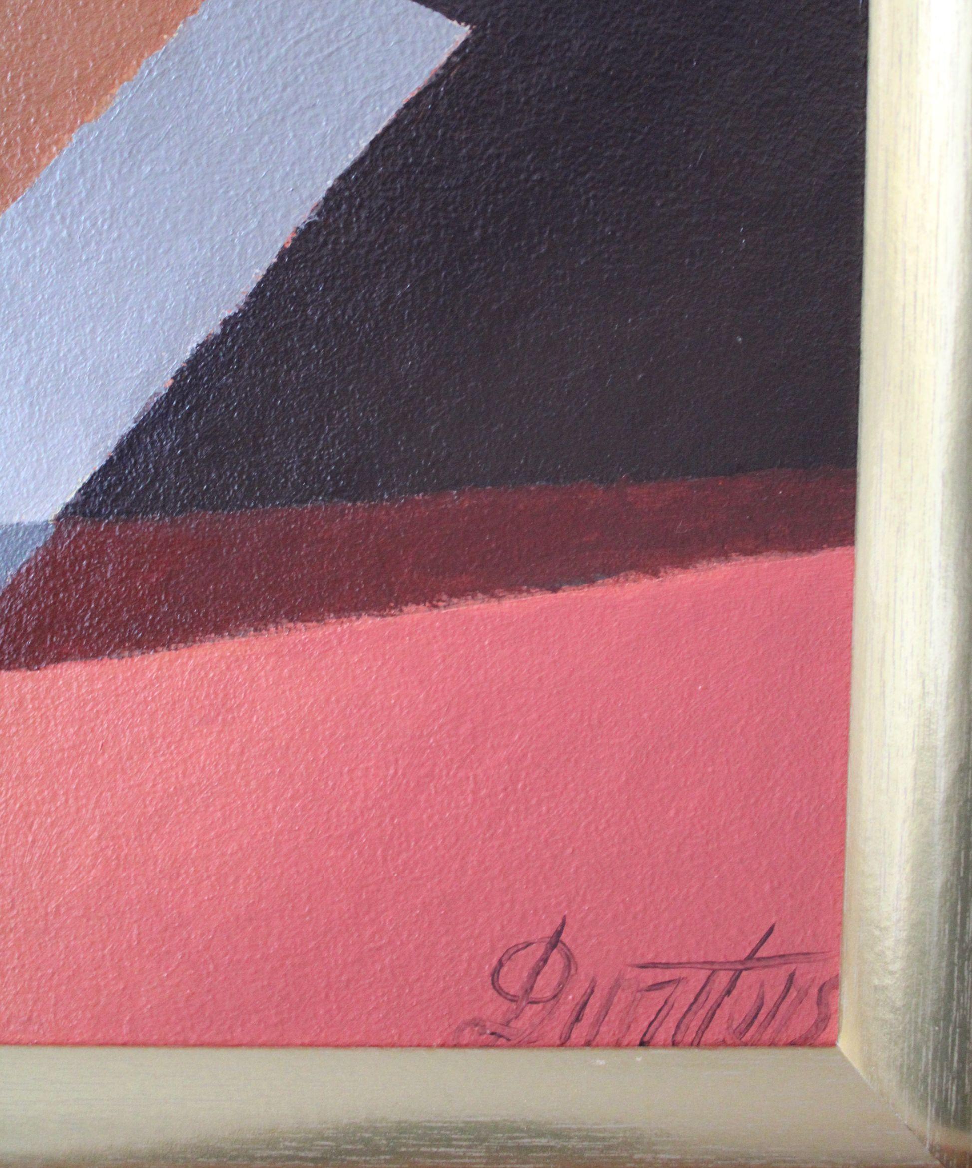 Le Figaro. Olio su cartone, 70x50 cm - Painting Astratto di Juris Dimiters