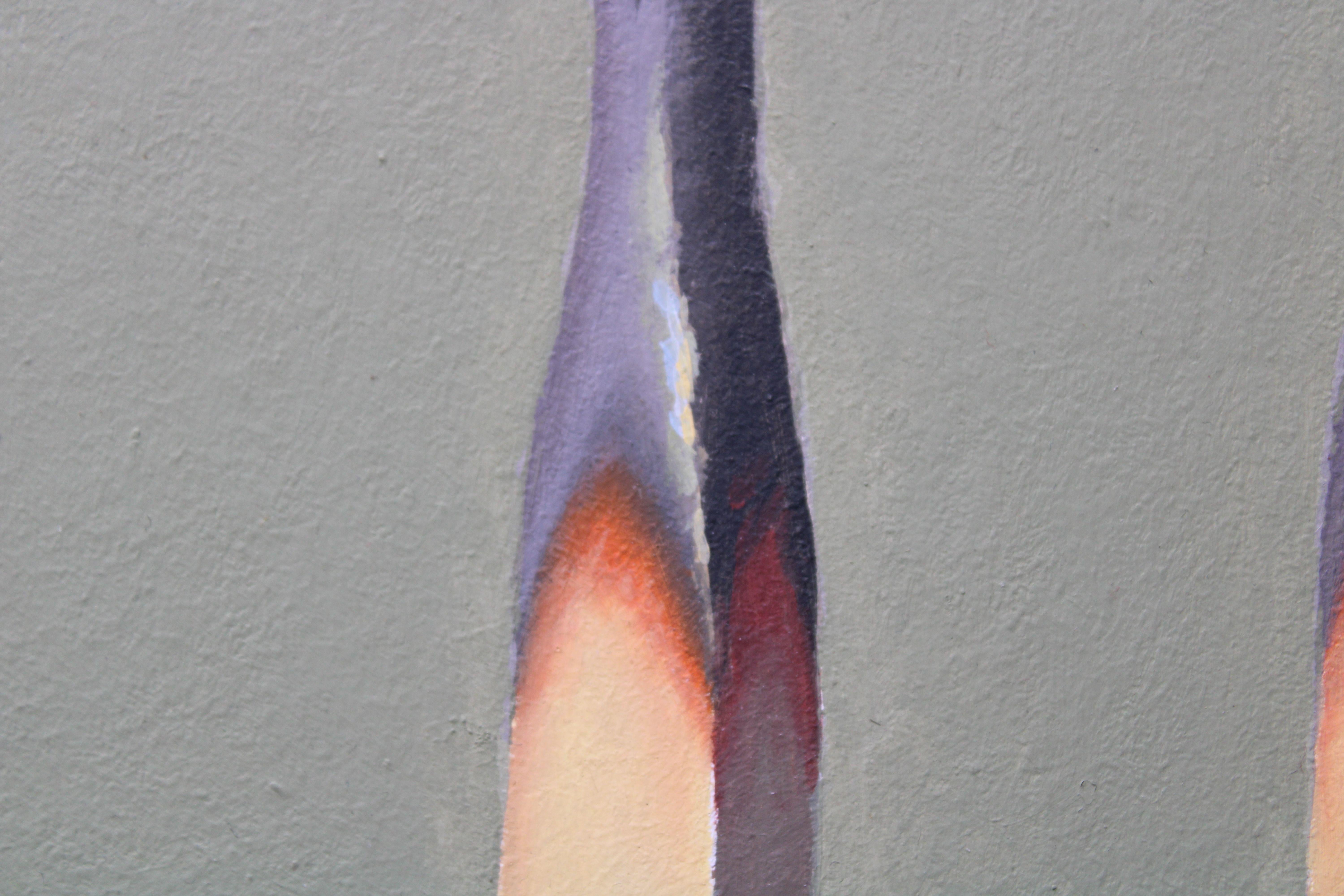 Riunione. 2022. olio su cartone, 40x30 cm in vendita 2
