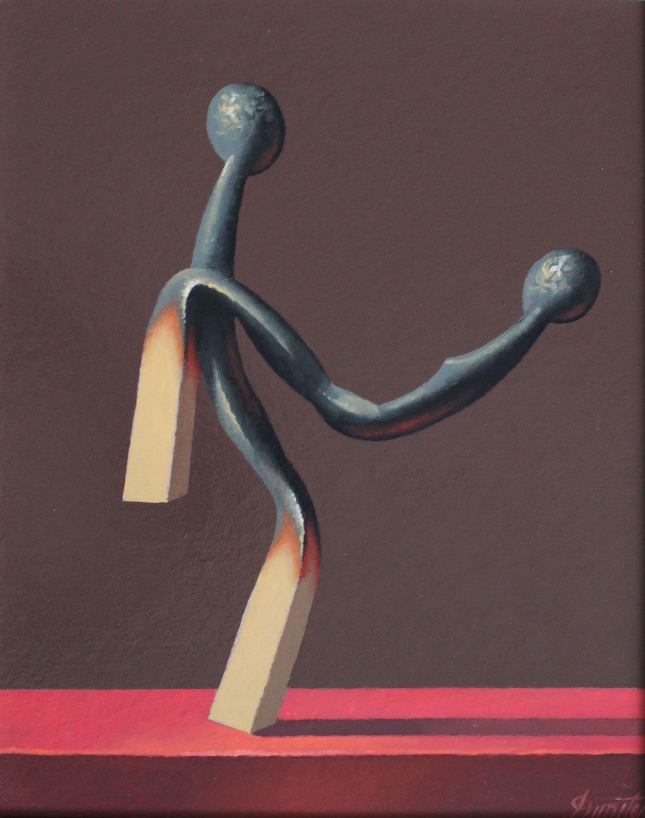 Figurative Painting Juris Dimiters - Sur le tapis rouge. 2022. Huile sur toile et carton, 50 x 40 cm