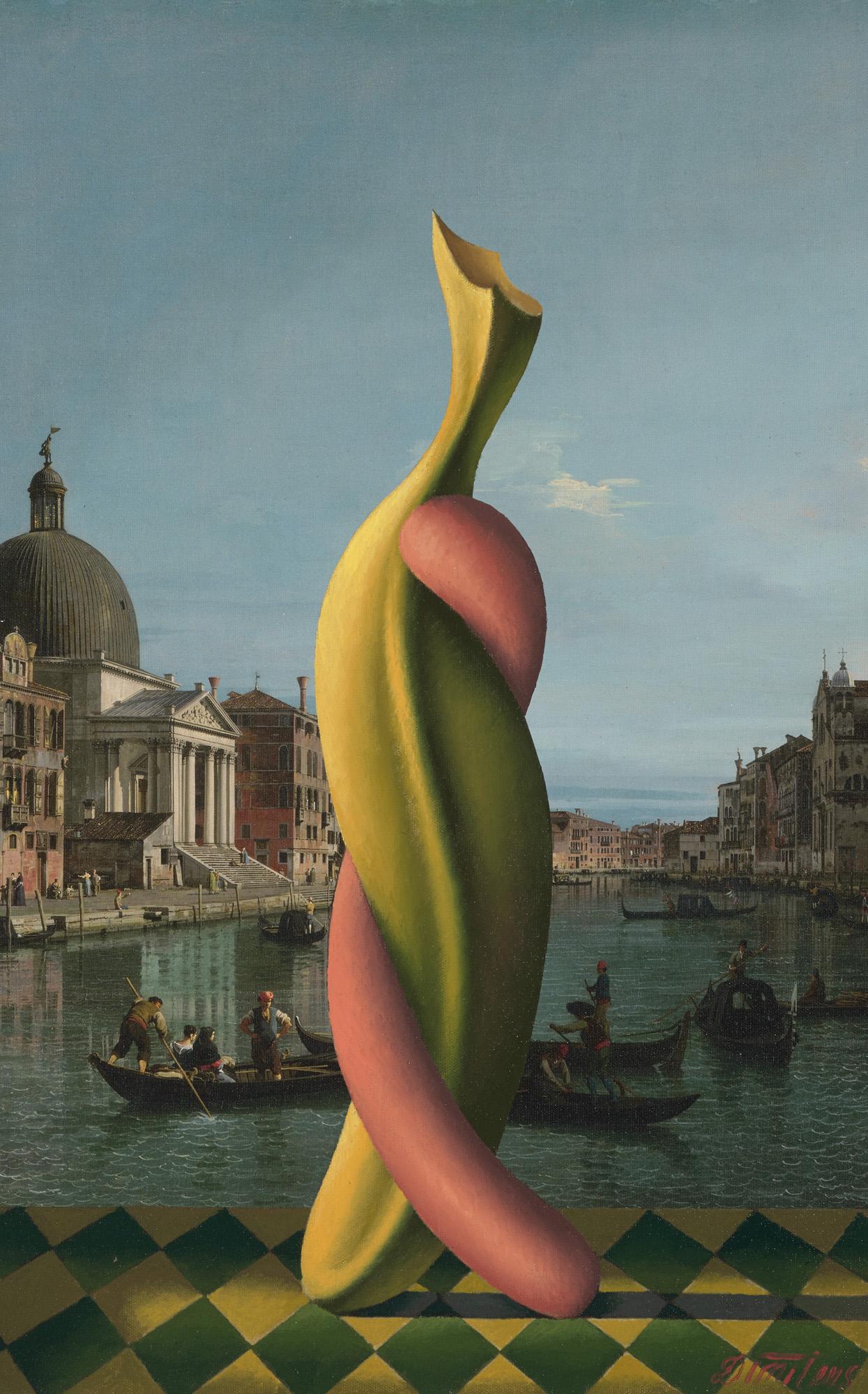 Tango in Venedig. 2014. Öl, Leinwand, Karton, Digitaldruck. 59,5x37,5cm