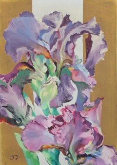 iris violets. 1998, toile, huile, 35 x 25 cm