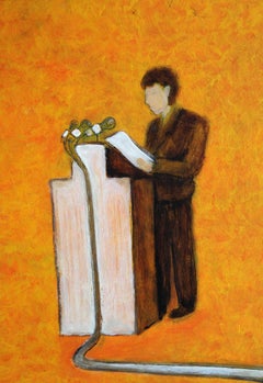 Sin las palabras. 2023., cartón, acrílico, 90x60 cm