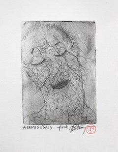 Asleep, etching/aquatint, 18.5x12.5 cm
