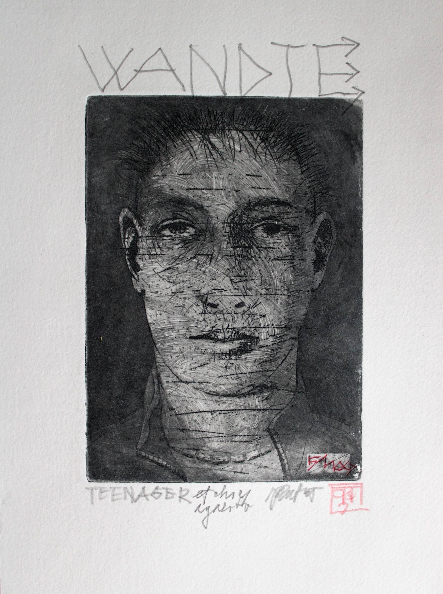 Adolescente, acquaforte/acquatinta, 18x13 cm. - Print di Juris Putrams 