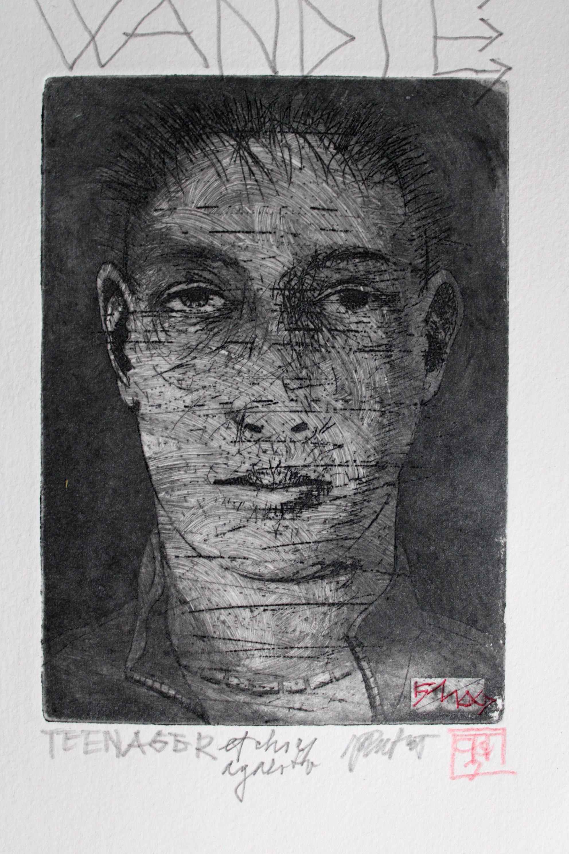 Adolescente, aguafuerte/alcuatinta, 18x13 cm.