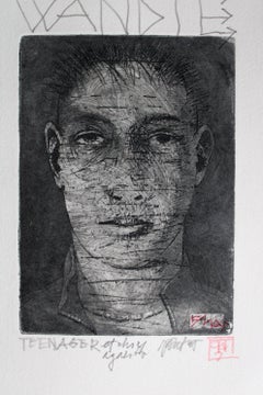 Adolescente, aguafuerte/alcuatinta, 18x13 cm.