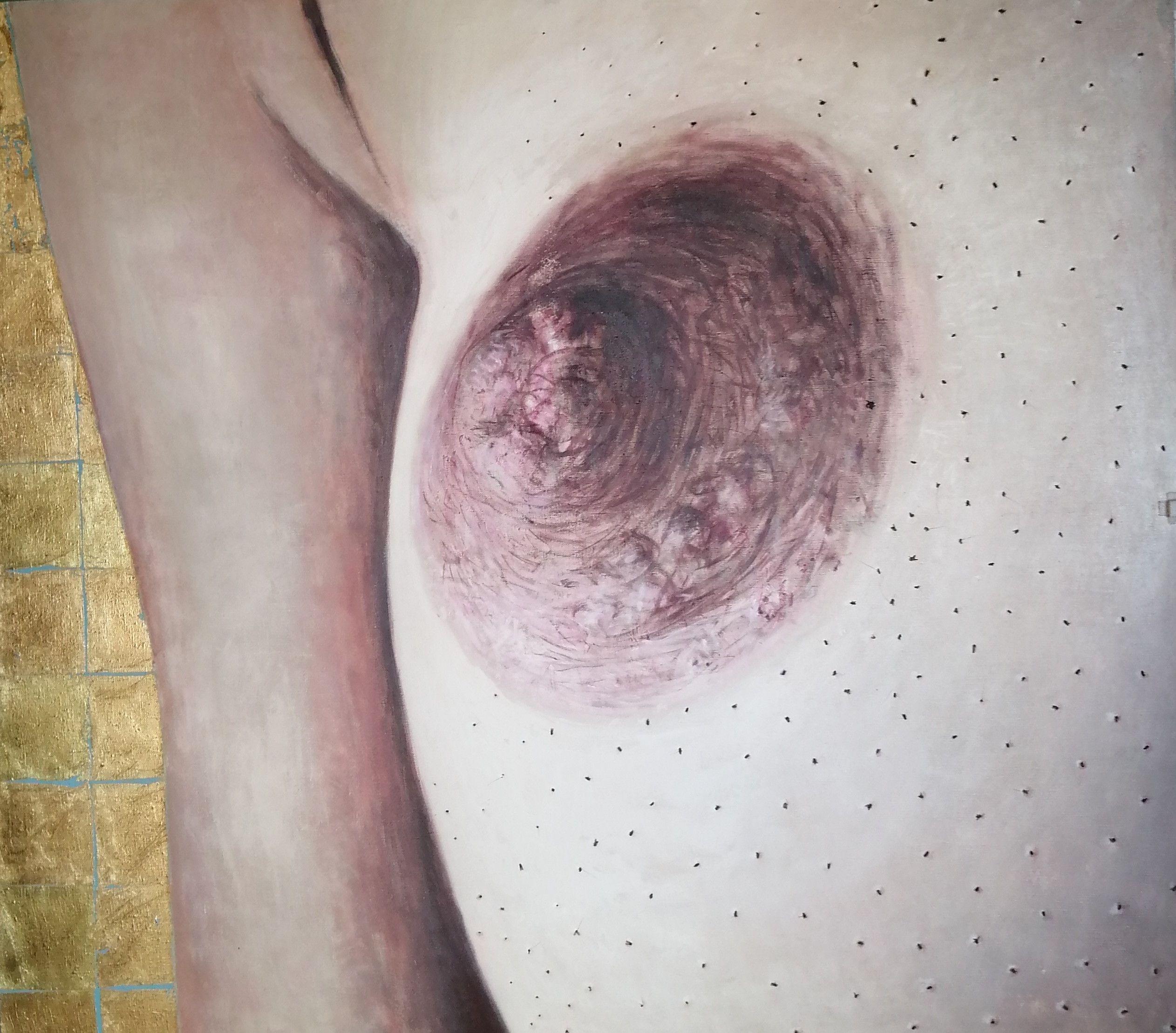 Juris Utans Nude Painting – Schwere erotisches. 2013. Segeltuch, Technik des Autors, 180X165 cm