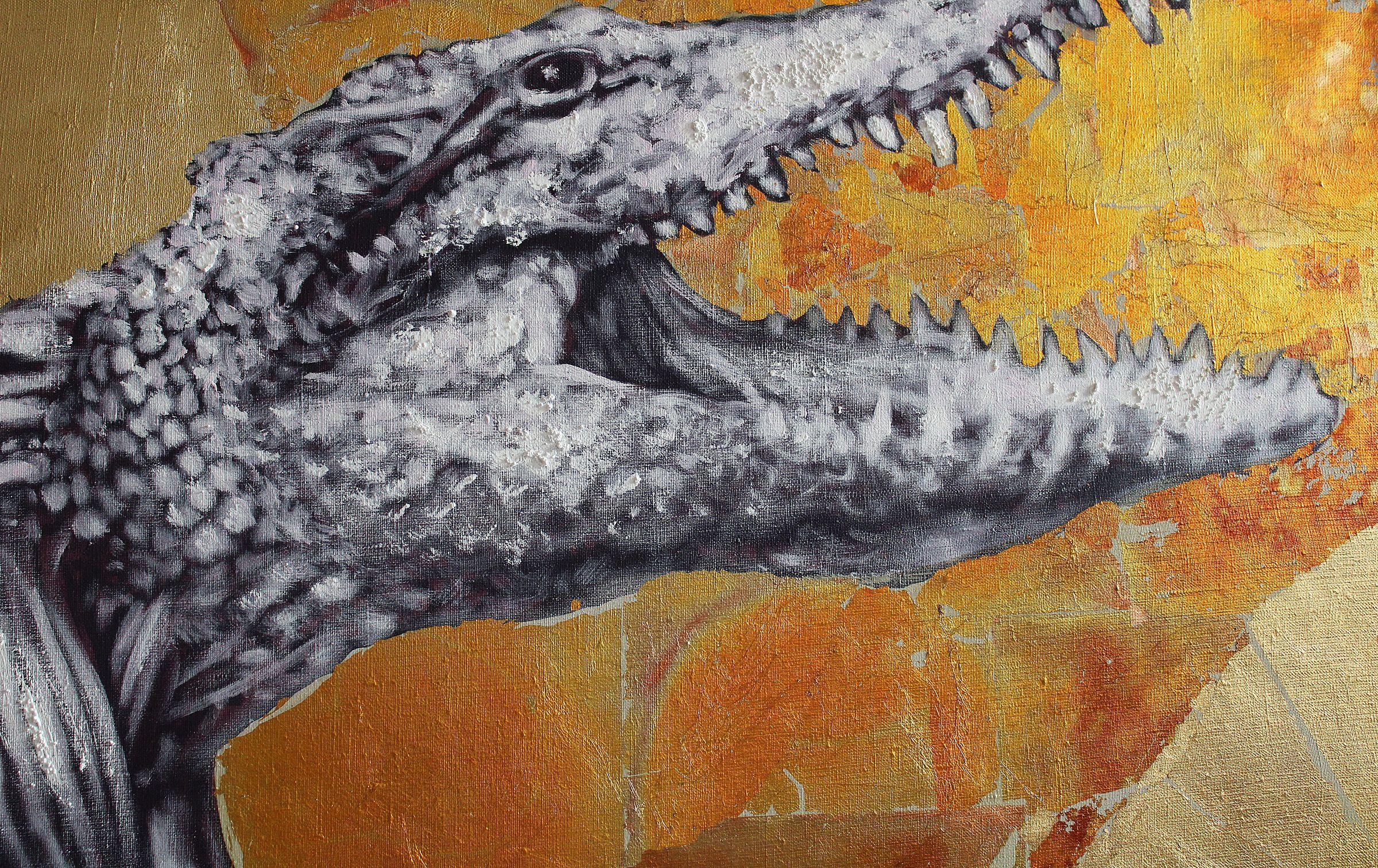 Impotente y agresivo  2010, lienzo, técnica mixta, 140x120 cm - Painting Contemporáneo de Juris Utans