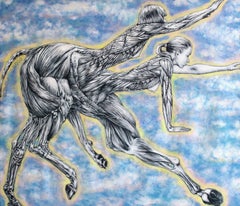 Impotent and aggressive. Horse sisters  2009, canvas, mixed media, 120x140 cm