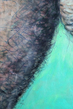 Self-portrait 2  Male nude 2009, canvas, acrylic, felt tip pen 140x98 cm