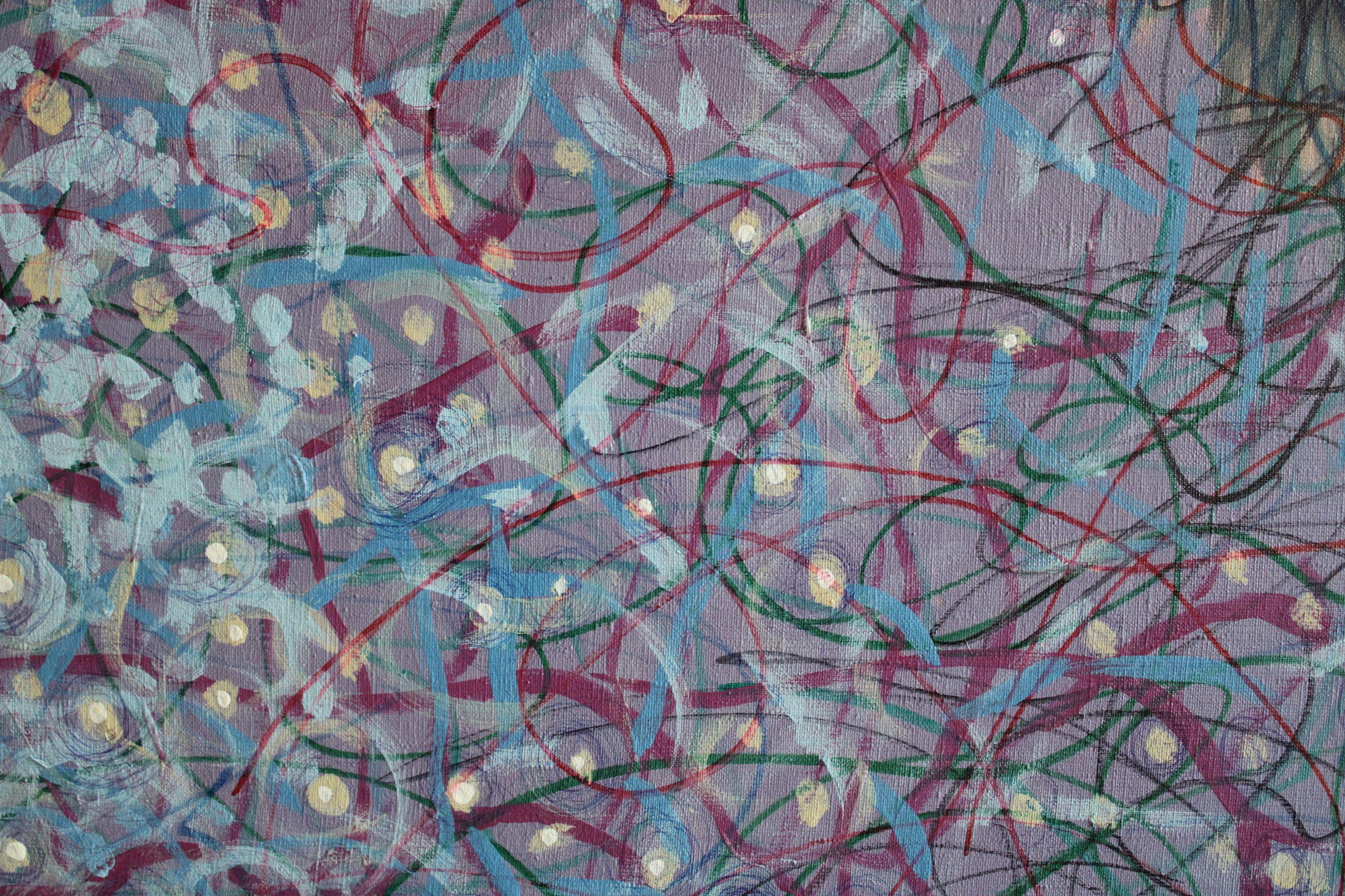 Autorretrato 8  Desnudo masculino 2009, lienzo, acrílico, rotulador 140x98 cm - Nude Painting Gris de Juris Utans