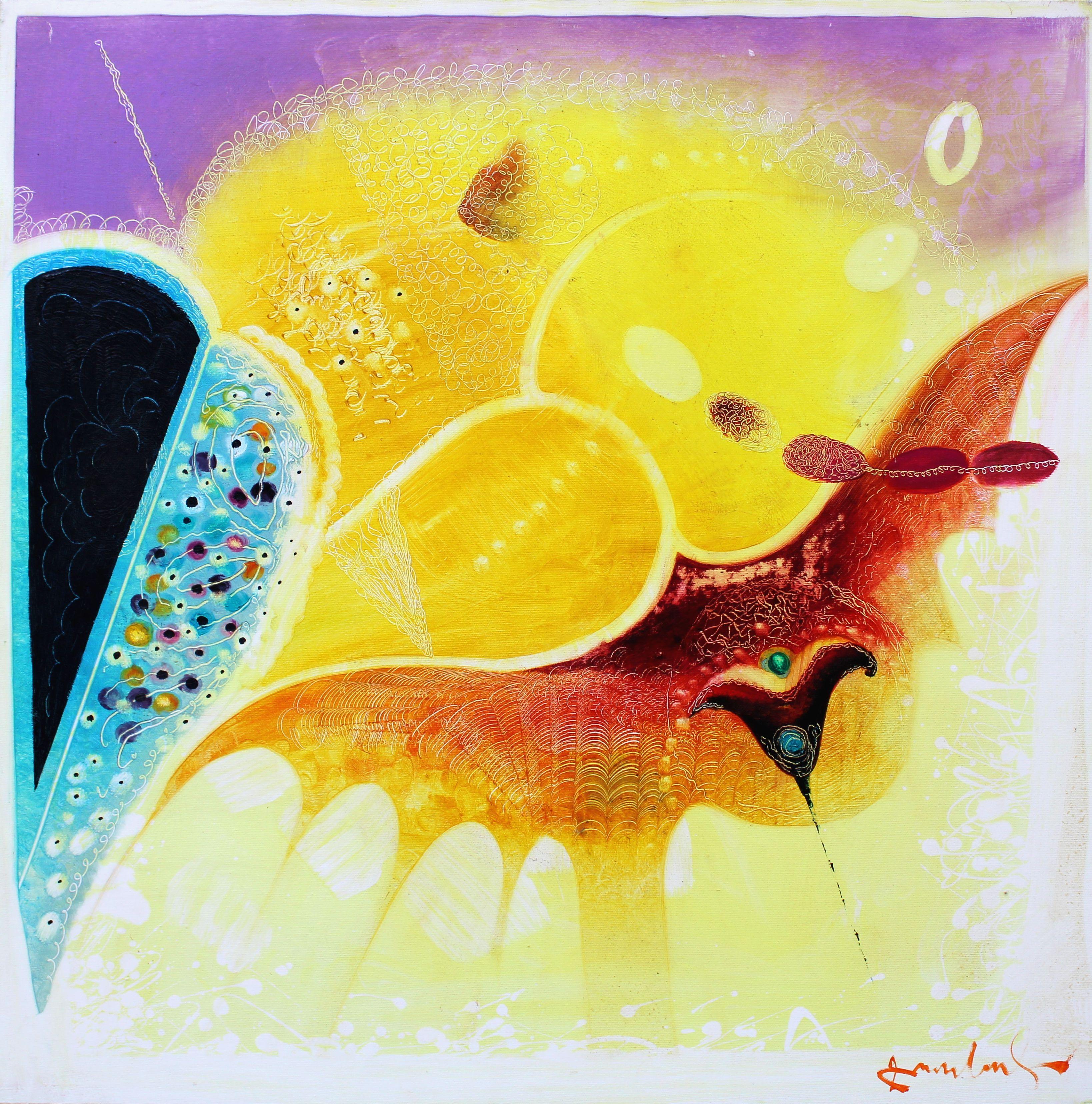 Interior Painting Juris Zvirbulis - Сomposition pour un rêveur solitaire. 2004, toile, huile, 68x68 cm