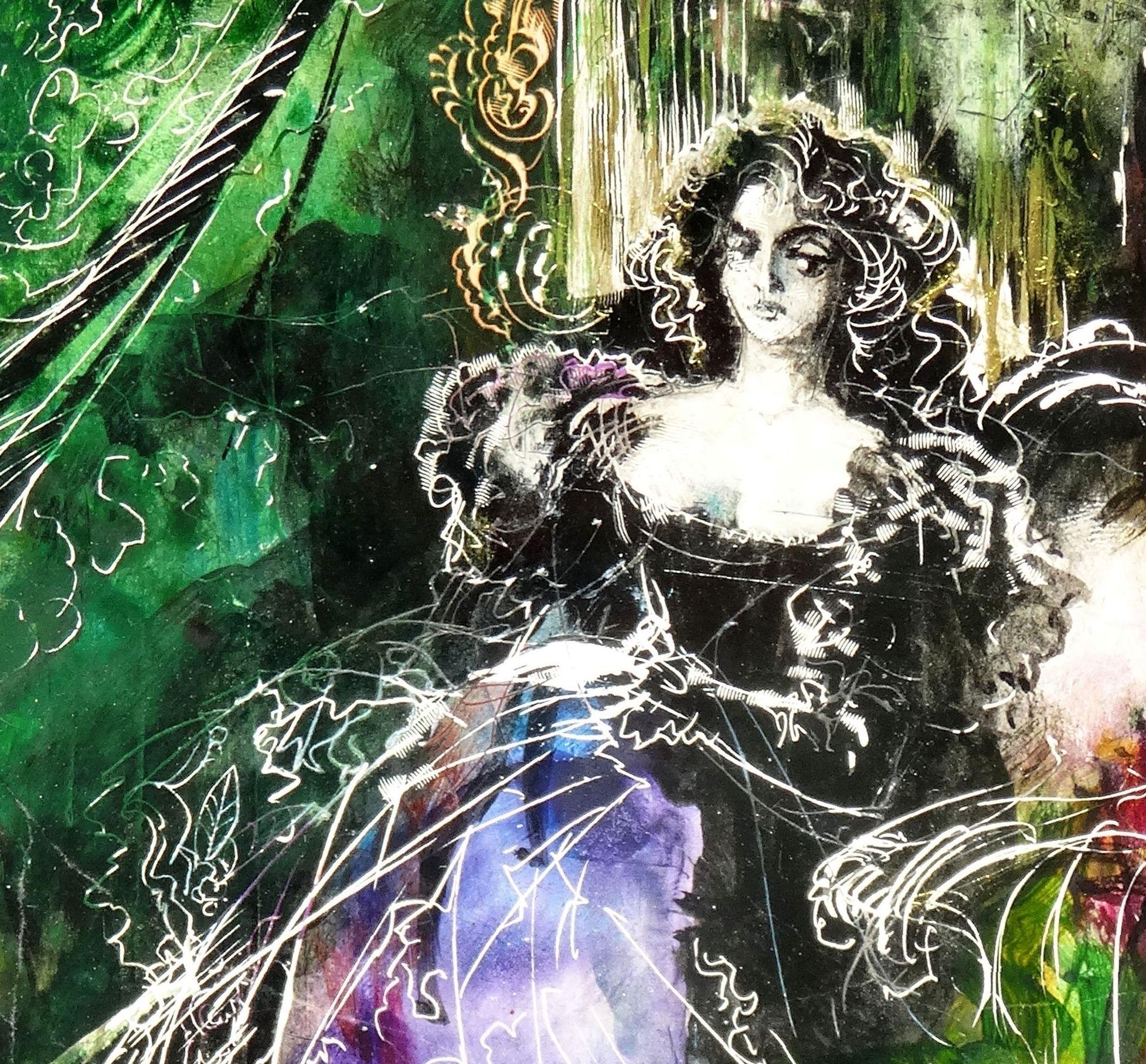 La dama de la silla. 1978. Papel, técnica mixta, 20x12 cm - Painting Naturalista de Juris Zvirbulis