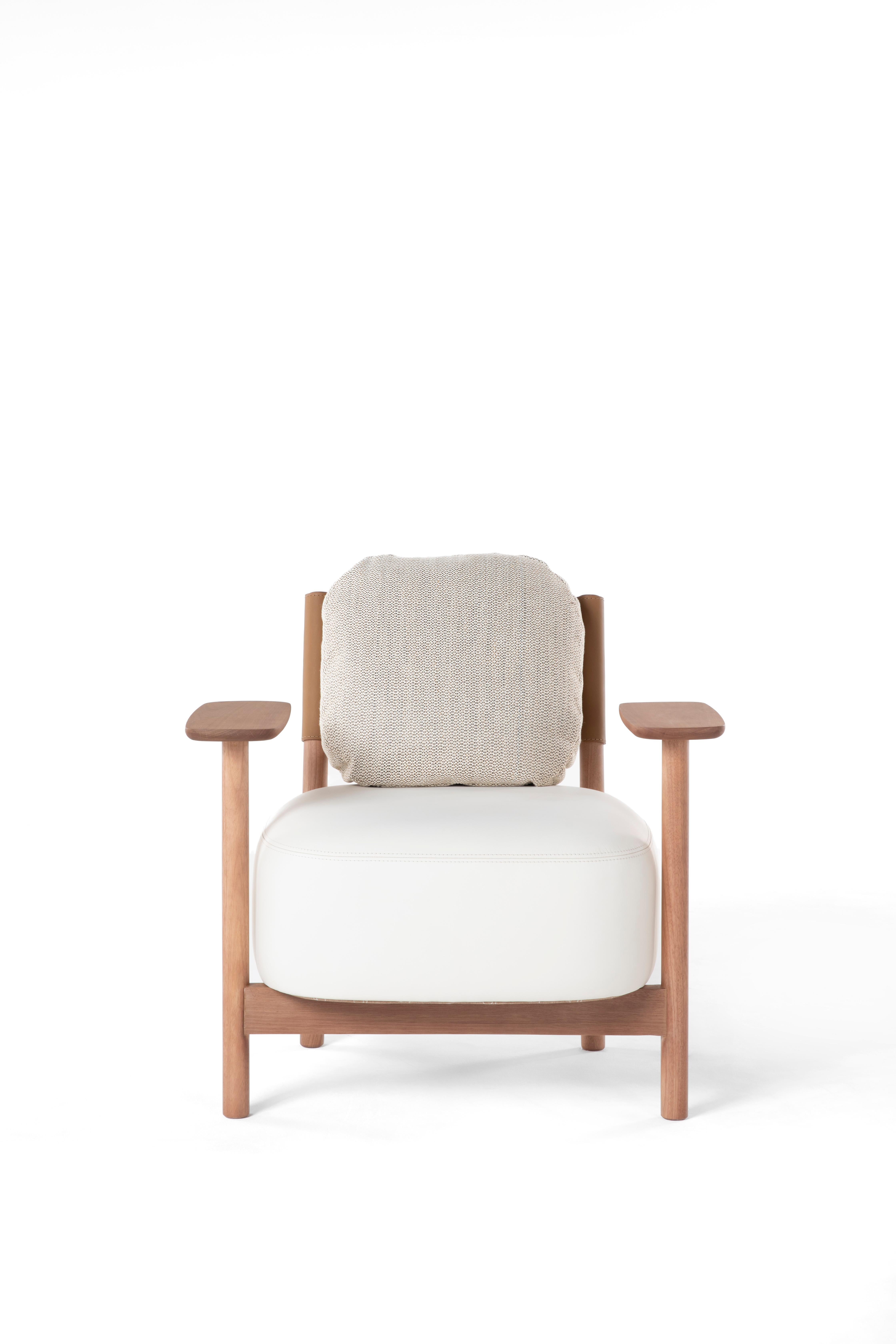 Juriti Armchair by +55design – Contemporary Brazilian Lounge Chair in Wood For Sale 8