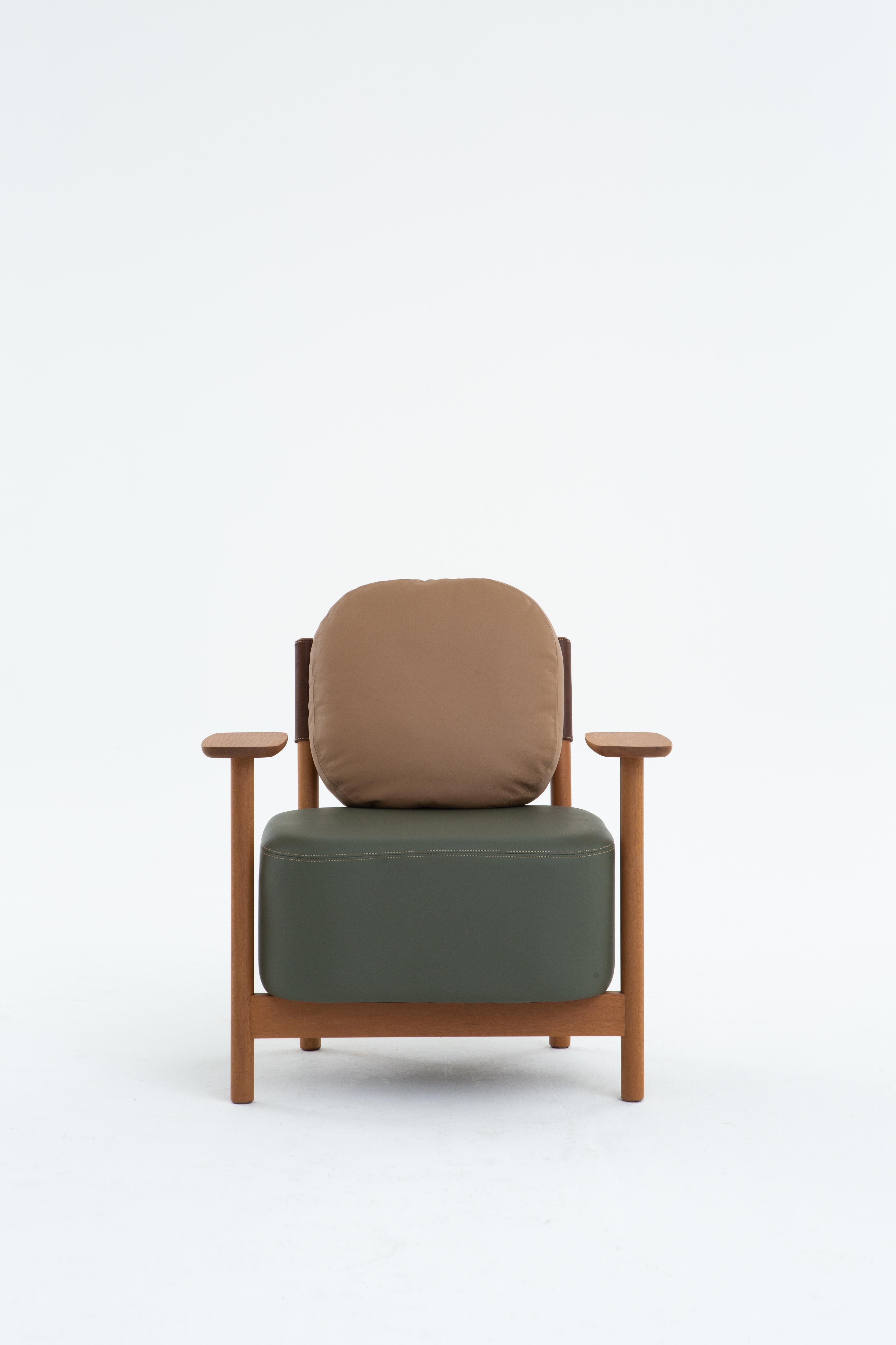Juriti Armchair by +55design – Contemporary Brazilian Lounge Chair in Wood For Sale 1