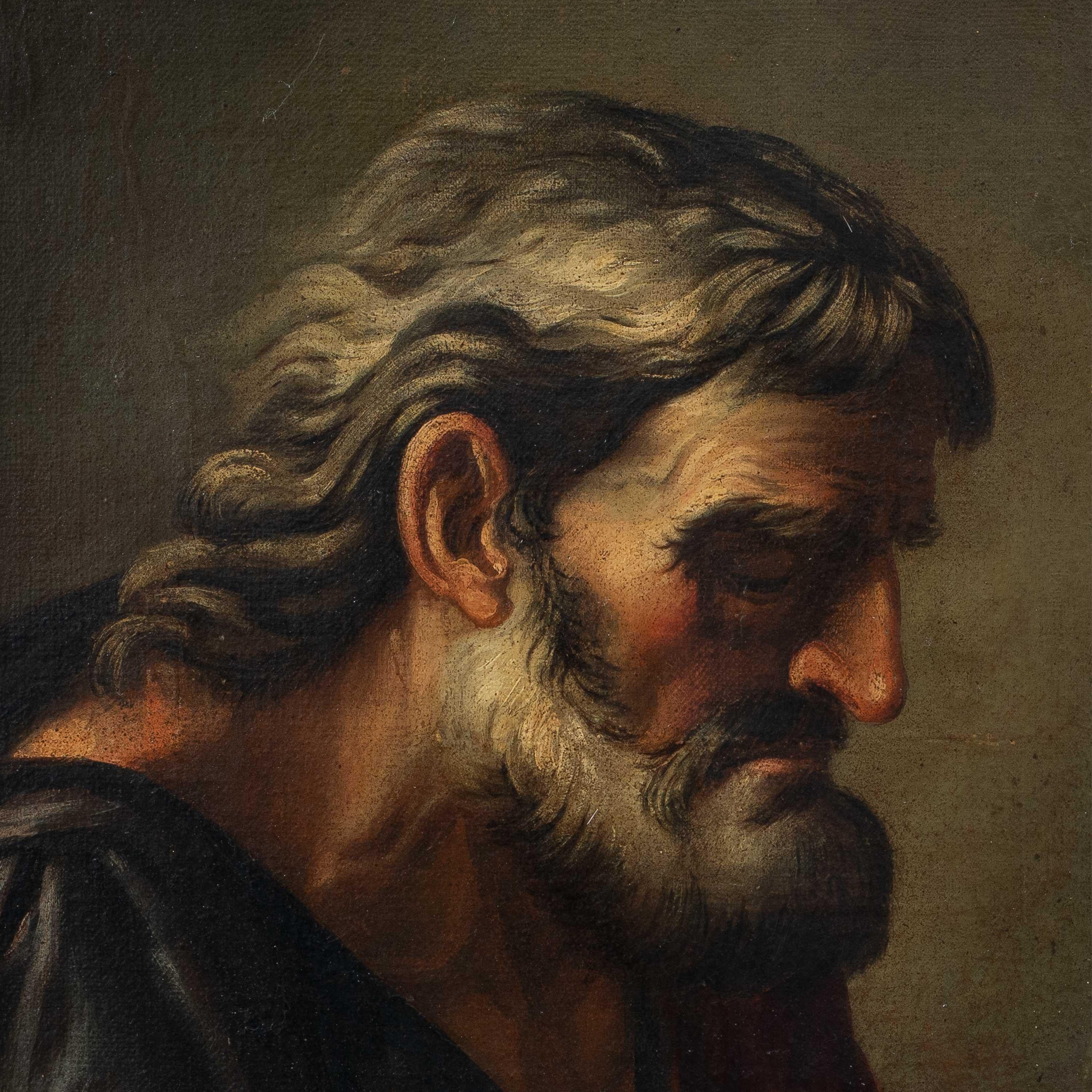 Bottega di Jusepe de Ribera (maestro italiano) - Pittura di figura del XVII secolo Santo in vendita 1