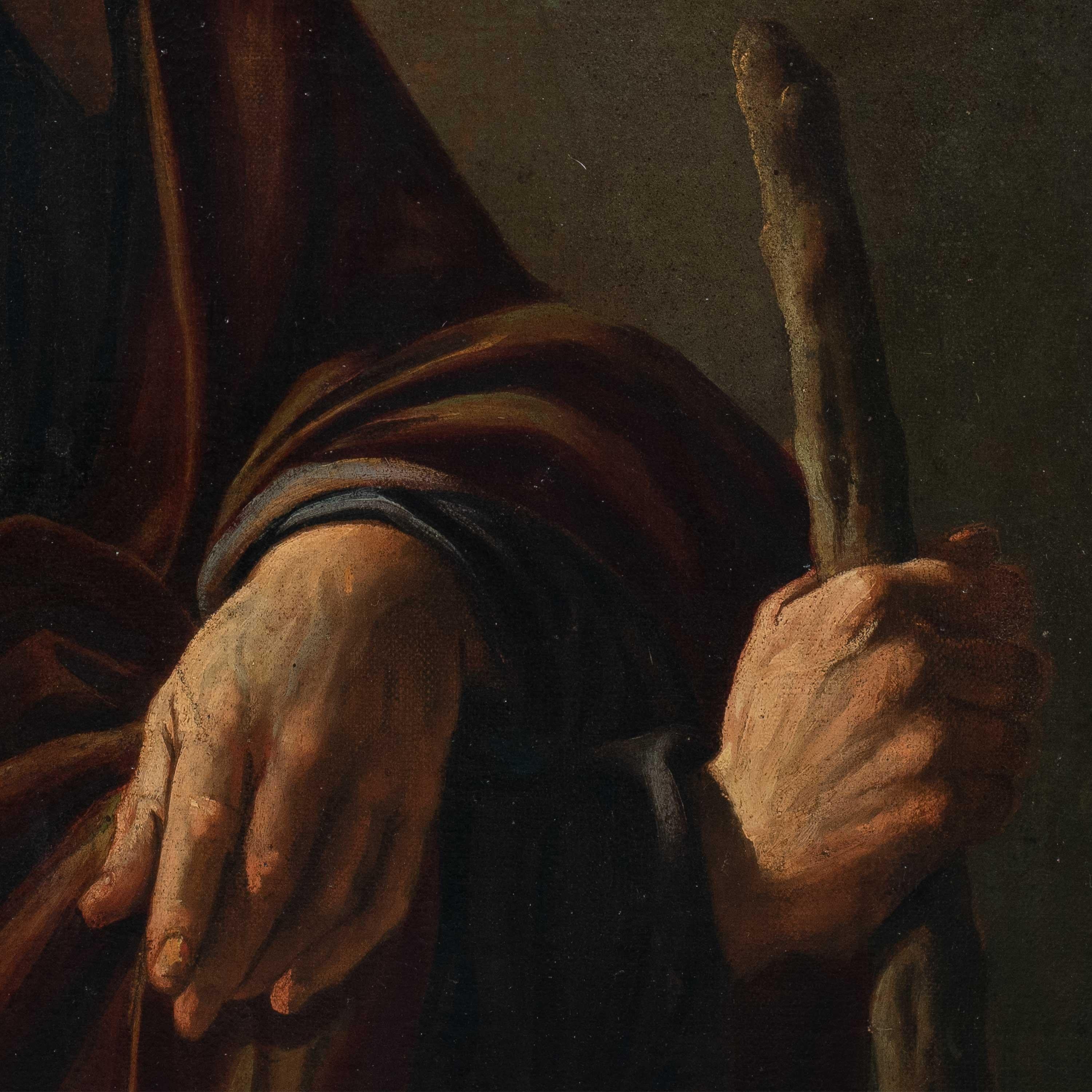 Bottega di Jusepe de Ribera (maestro italiano) - Pittura di figura del XVII secolo Santo in vendita 2