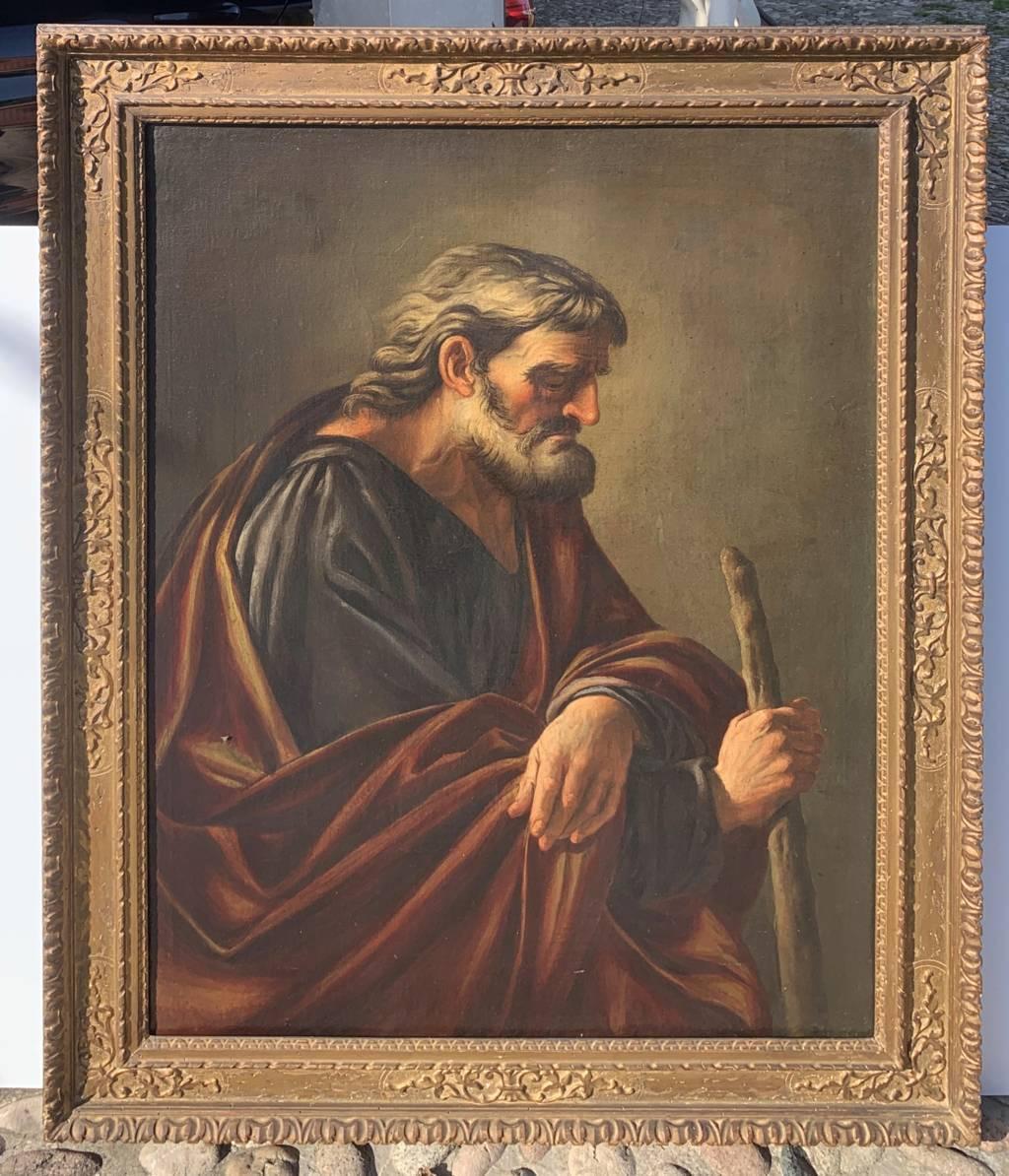 Bottega di Jusepe de Ribera (maestro italiano) - Pittura di figura del XVII secolo Santo in vendita 3