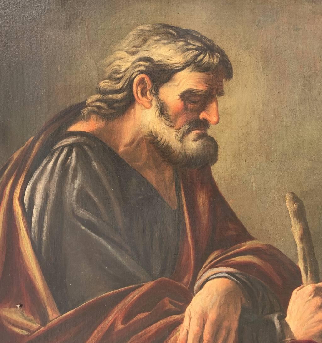 Bottega di Jusepe de Ribera (maestro italiano) - Pittura di figura del XVII secolo Santo in vendita 4