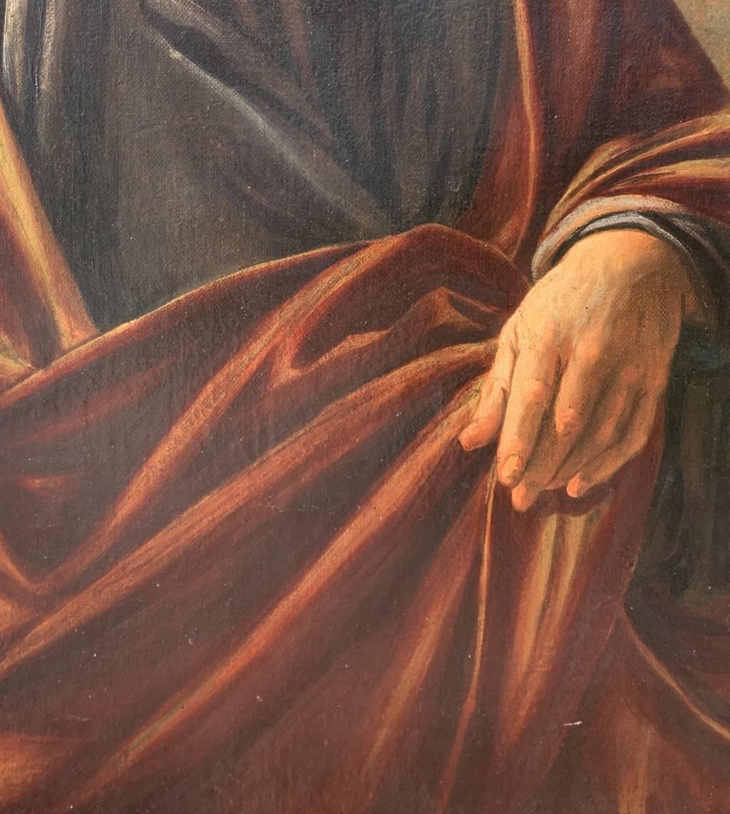 Bottega di Jusepe de Ribera (maestro italiano) - Pittura di figura del XVII secolo Santo in vendita 6