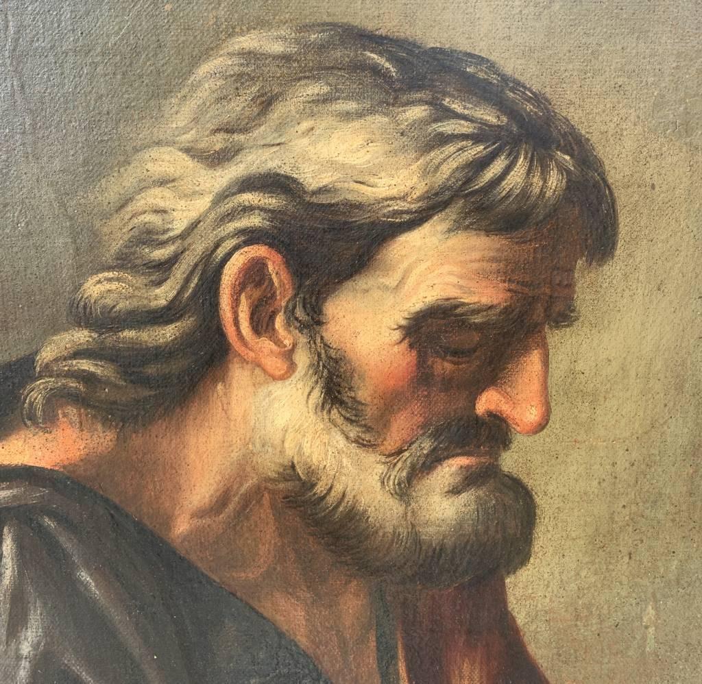 Bottega di Jusepe de Ribera (maestro italiano) - Pittura di figura del XVII secolo Santo in vendita 7