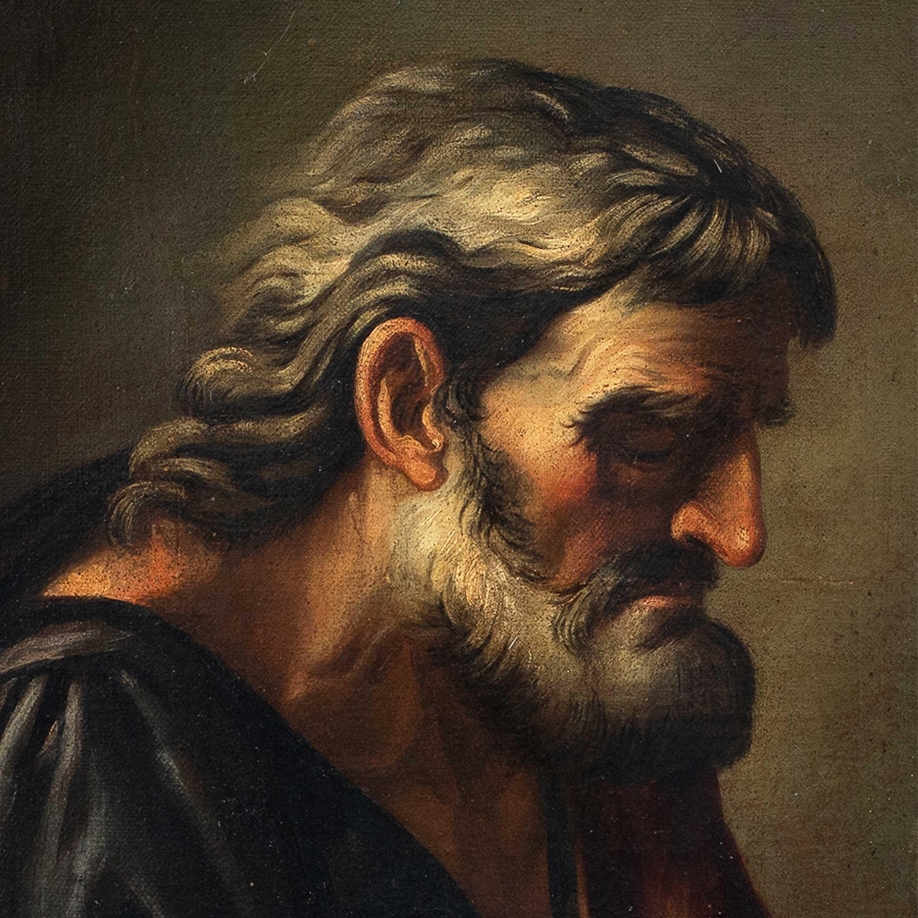 Ribera workshop (Baroque master) - 17th century figure painting - Saint Joseph - Painting by Jusepe de Ribera