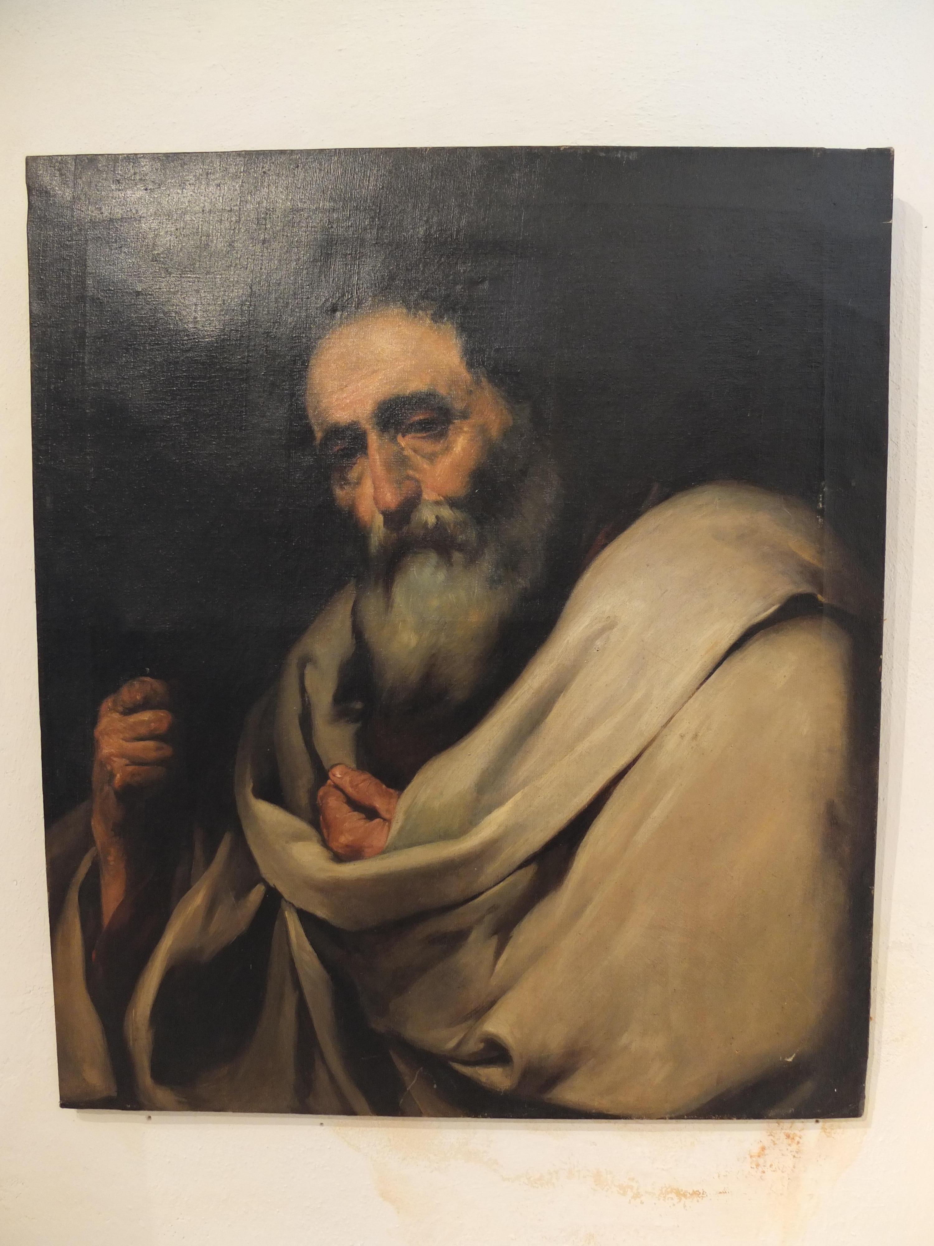 Saint Bartholomew, vieux maître, peinture à l'huile Ribera, art figuratif, art espagnol - Baroque Print par Jusepe de Ribera