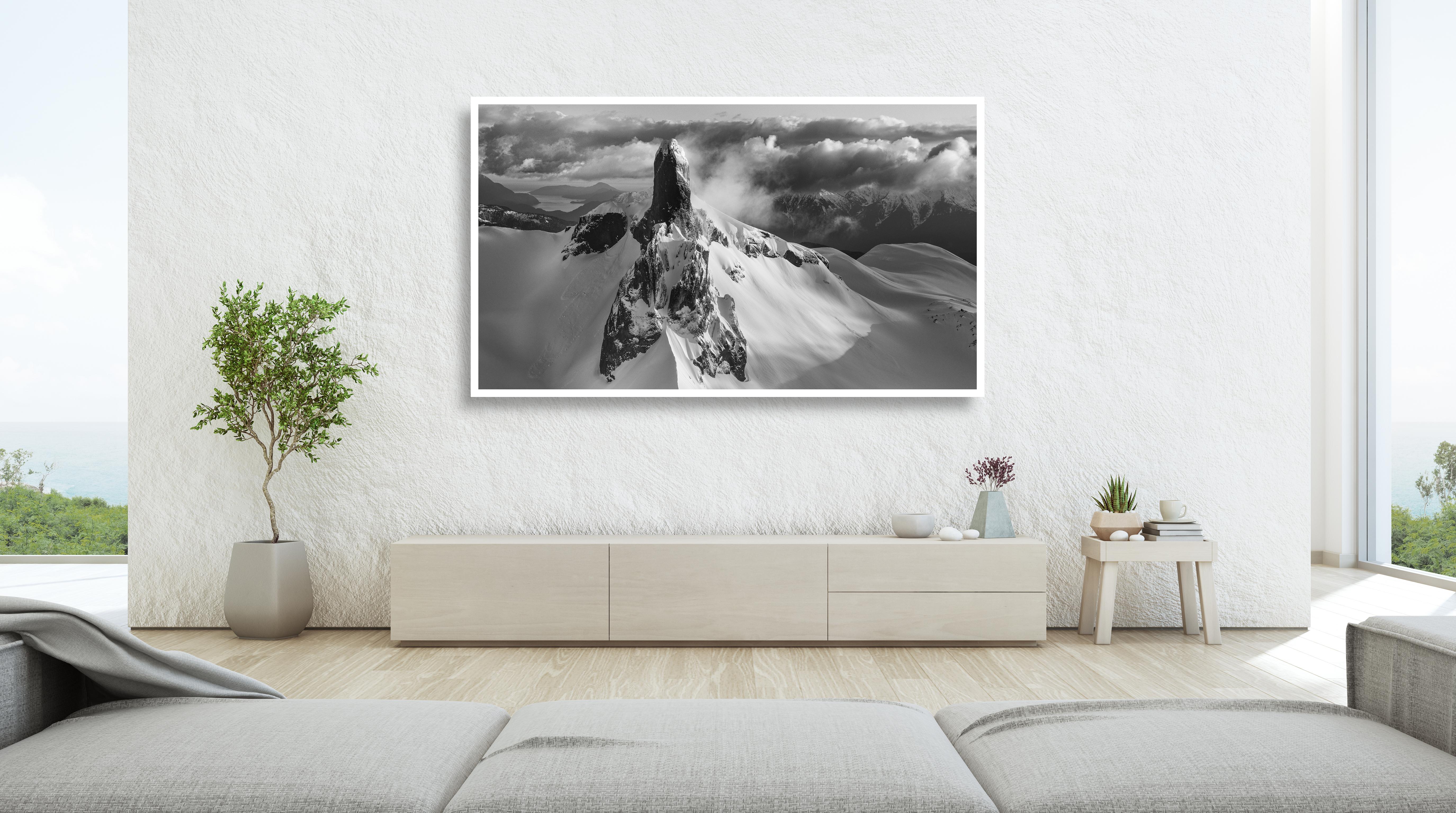 Black Tusk #50, Whistler, black and white, contemporary, landscape photograph - Photograph by Jussi Grznar 