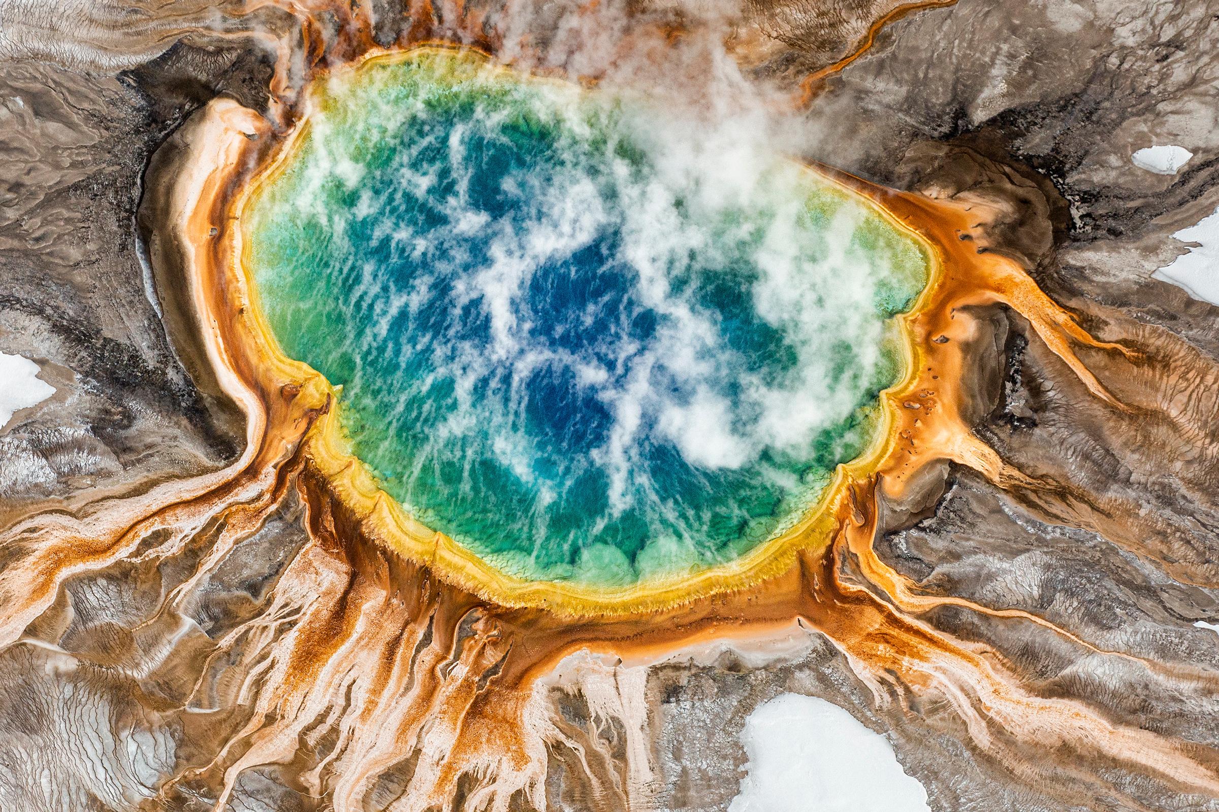 Jussi Grznar  Abstract Photograph - Zem - Grand Prismatic Spring #43, Yellowstone, Wyoming contemporary, fine art 